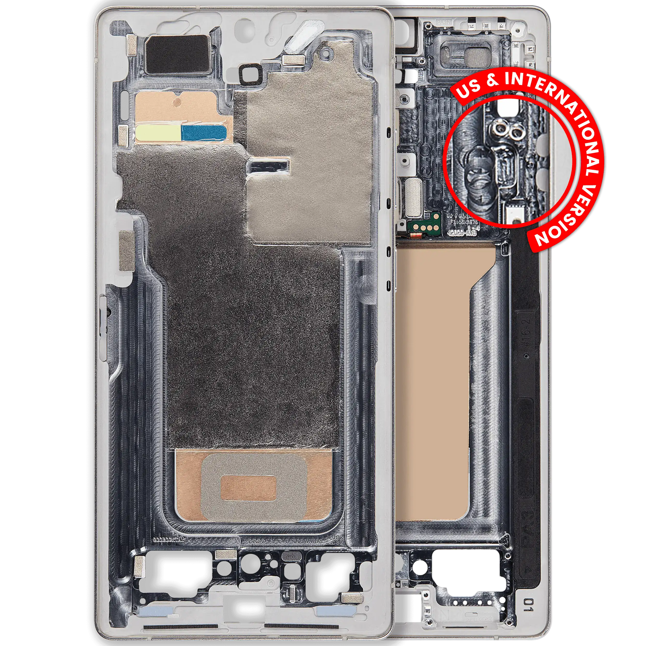 Frame centrale per Samsung Galaxy S25 Ultra (US e International Version) (Titanio Bianco Argento)