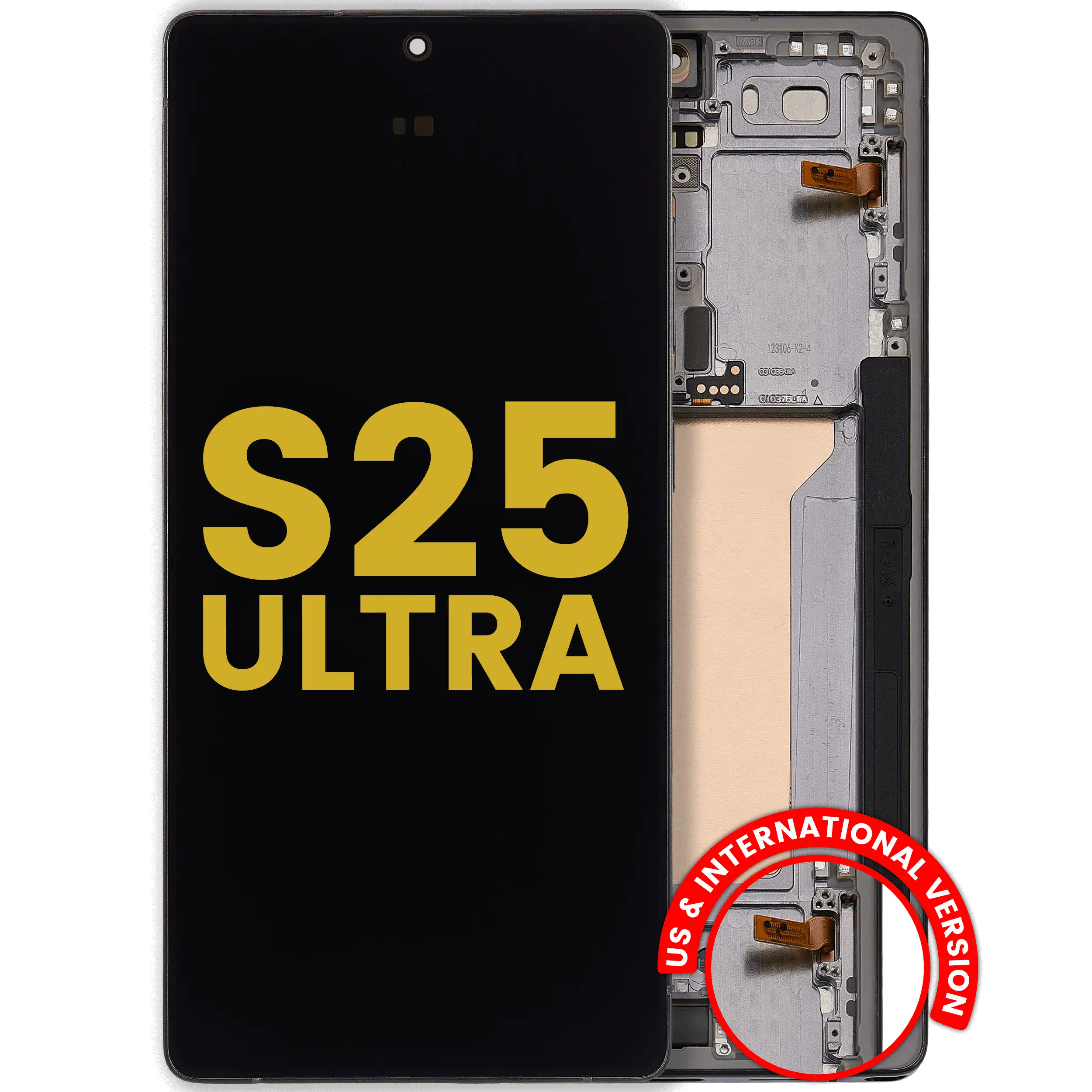 Display OLED completo con Frame per Samsung Galaxy S25 Ultra 5G (Refurbished) (US e International) (Titanio Jet Nero)