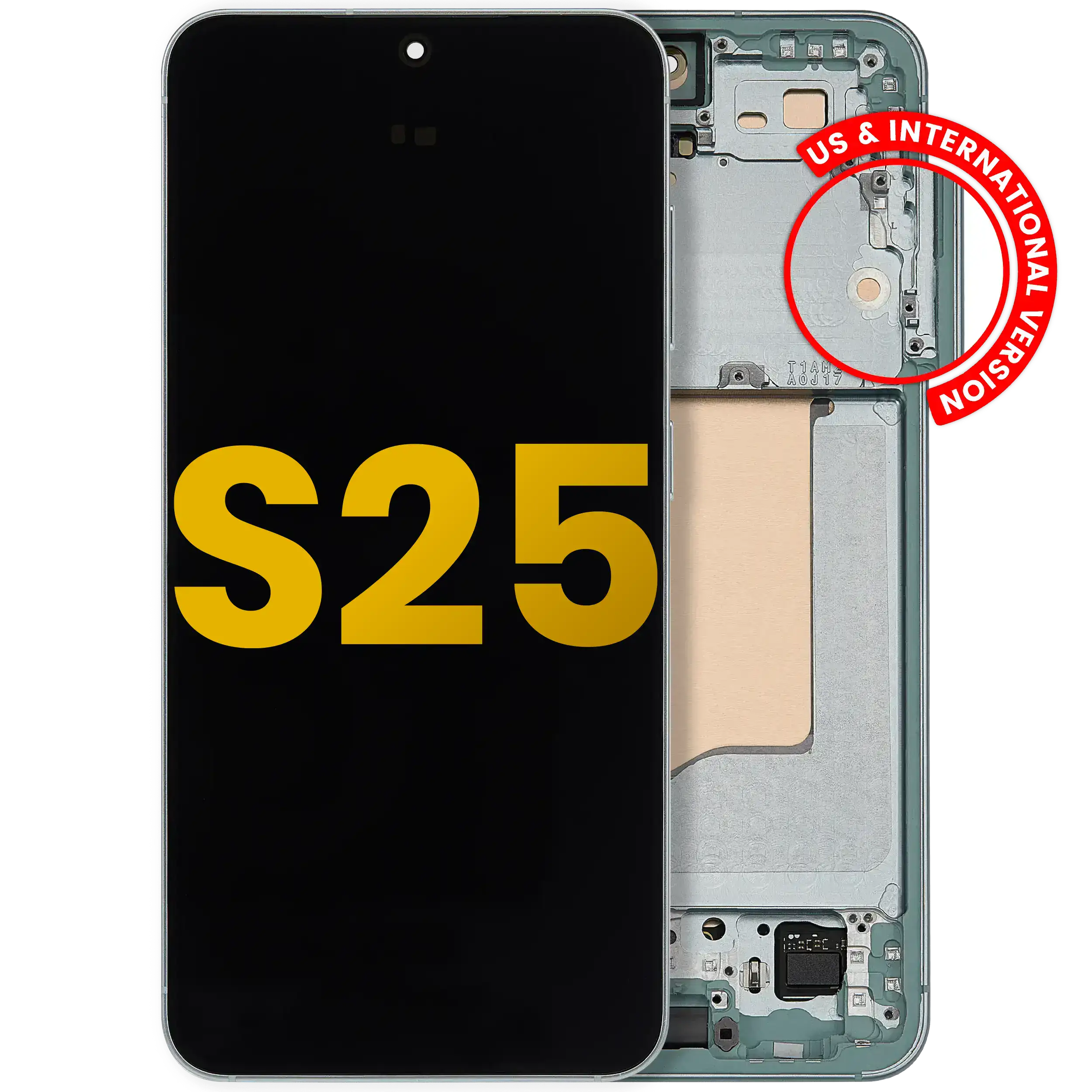 Display OLED completo con Frame per Samsung Galaxy S25 5G (US e International) (Refurbished) (Mint)