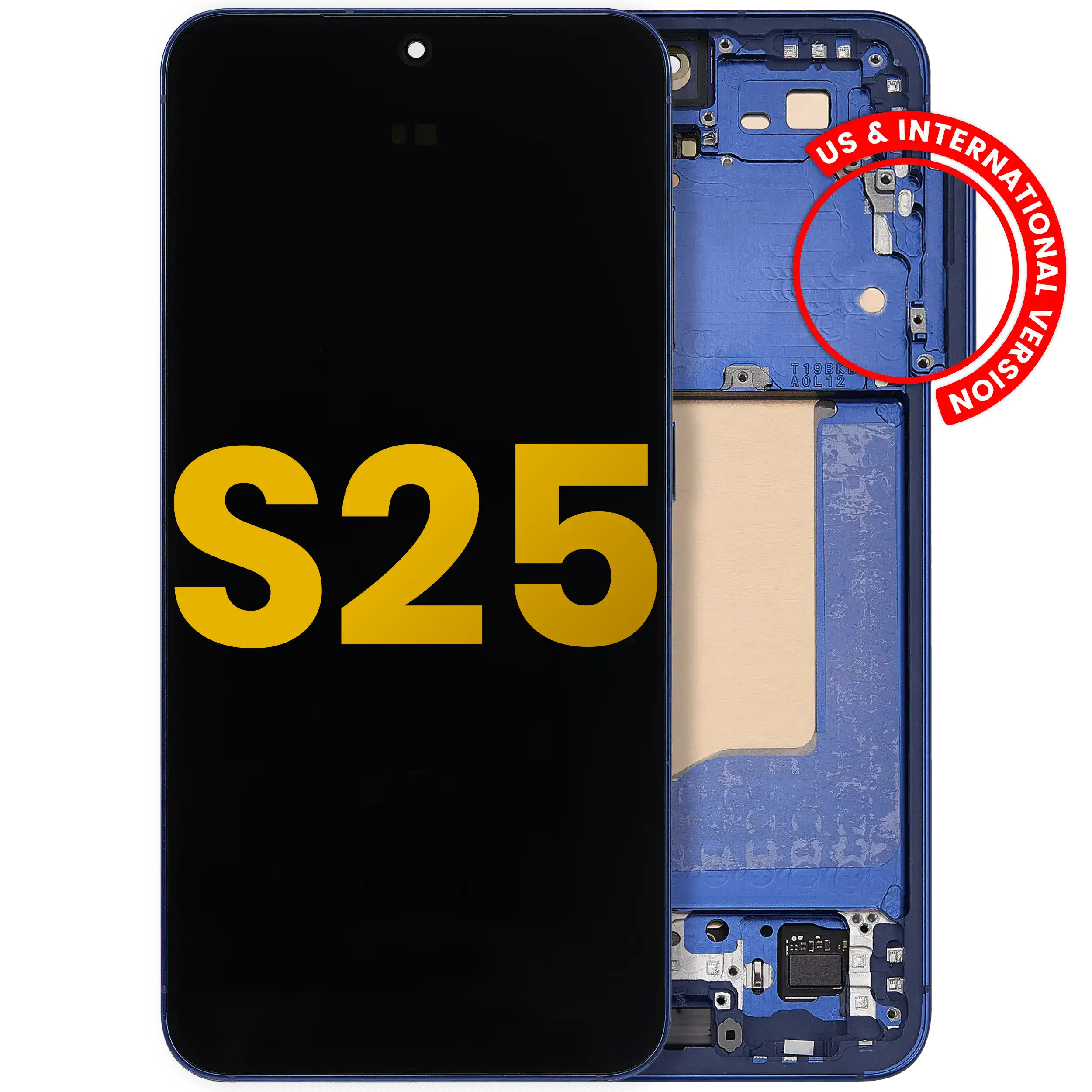 Display OLED completo con Frame per Samsung Galaxy S25 5G (US e International) (Refurbished) (Navy)