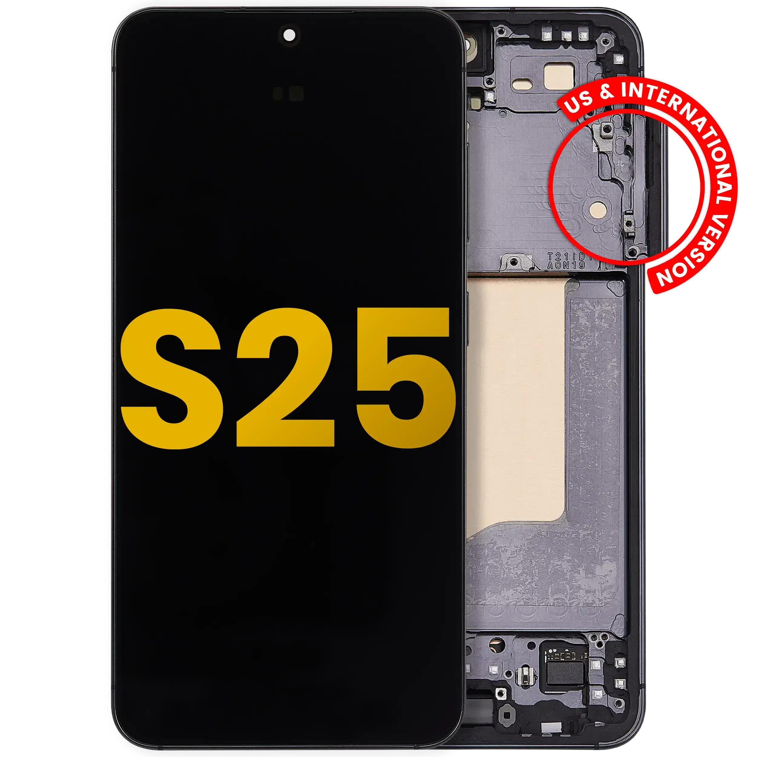 Display OLED completo con Frame per Samsung Galaxy S25 5G (US e International) (Refurbished) (Blu Nero)
