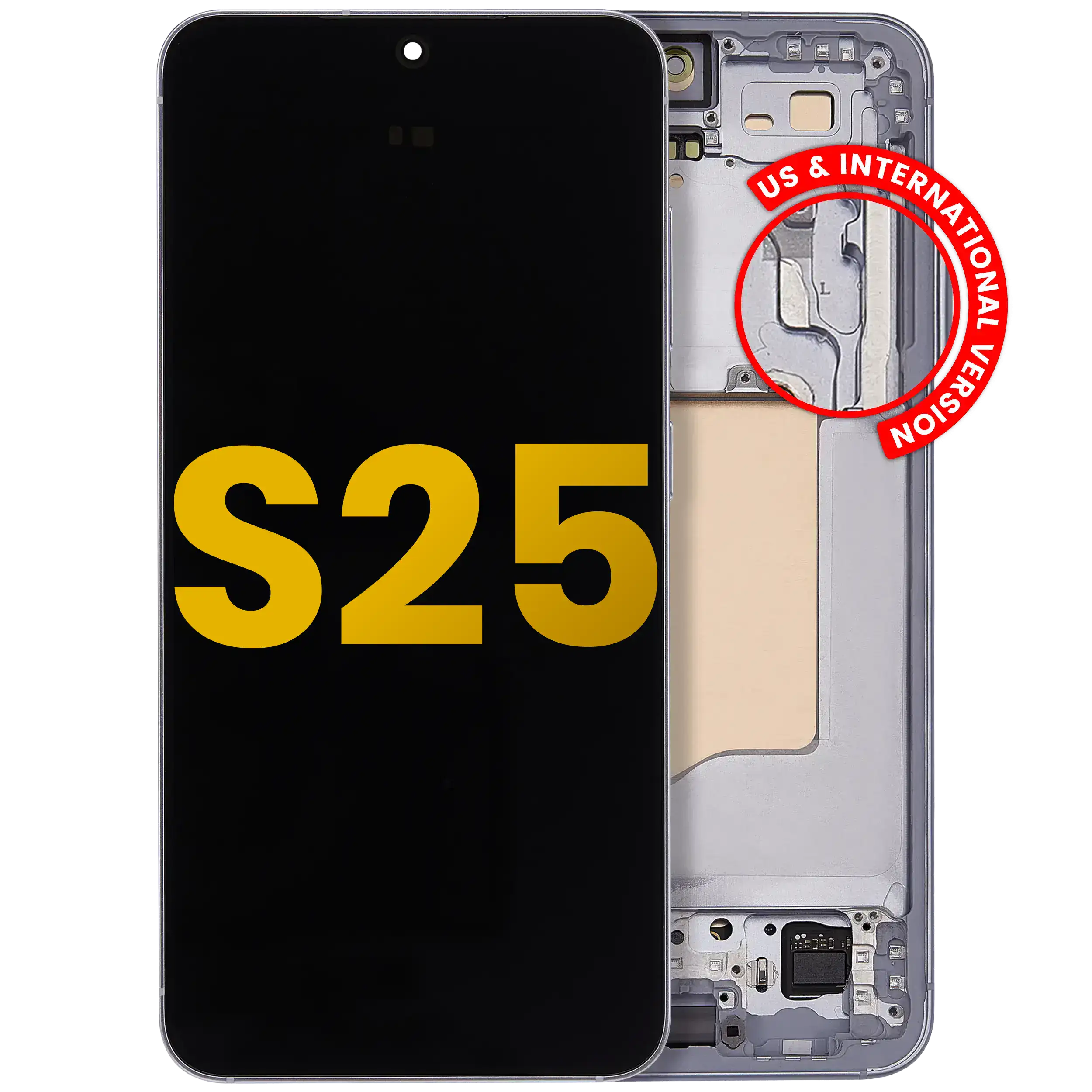 Display OLED completo con Frame per Samsung Galaxy S25 5G (US e International) (Refurbished) (Icy Blu)