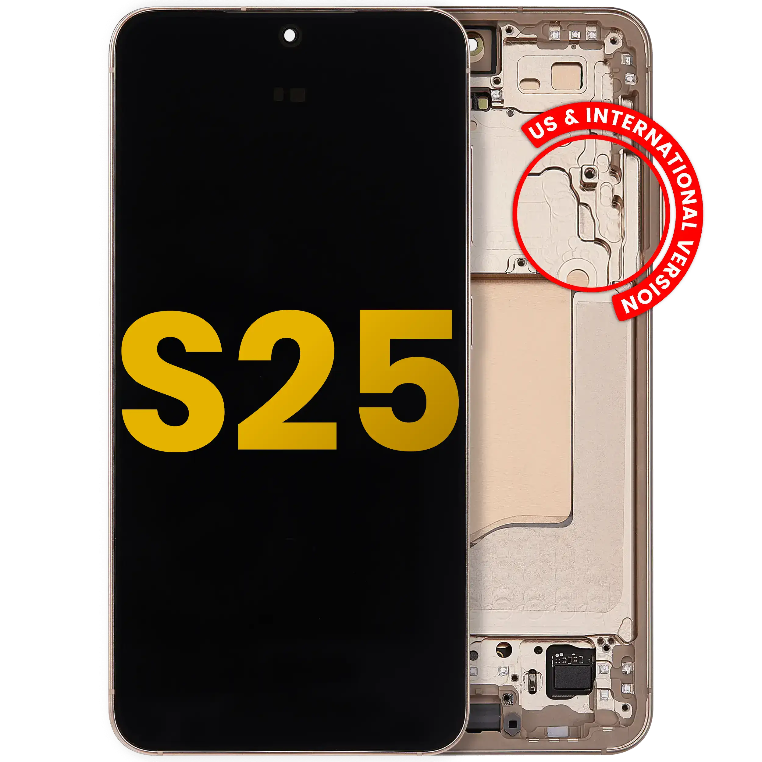 Display OLED completo con Frame per Samsung Galaxy S25 5G (US e International) (Refurbished) (Rosa Oro)