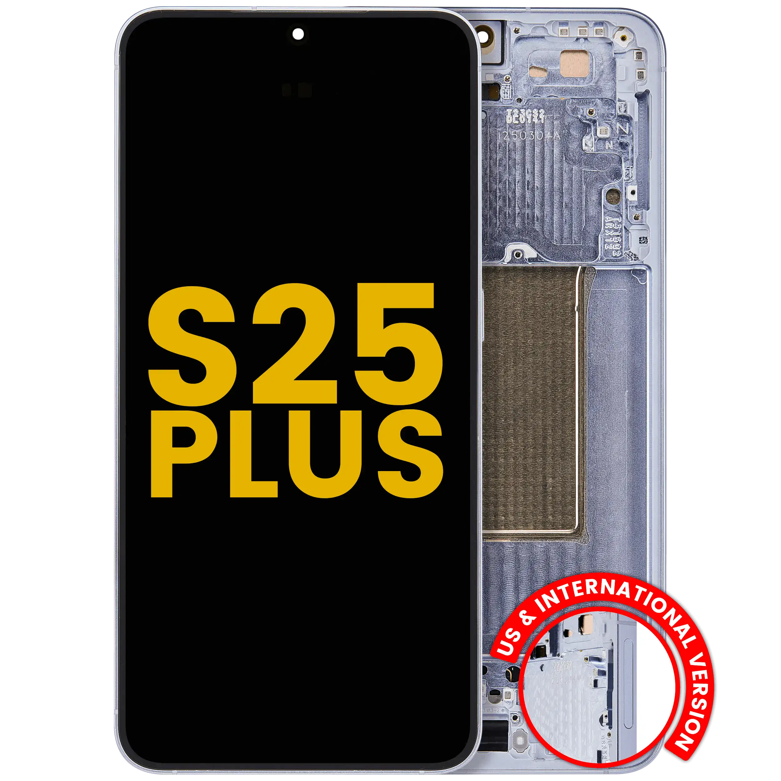 Display OLED completo con Frame per Samsung Galaxy S25 Plus 5G (US e International Version) (Refurbished) (Icy Blu)
