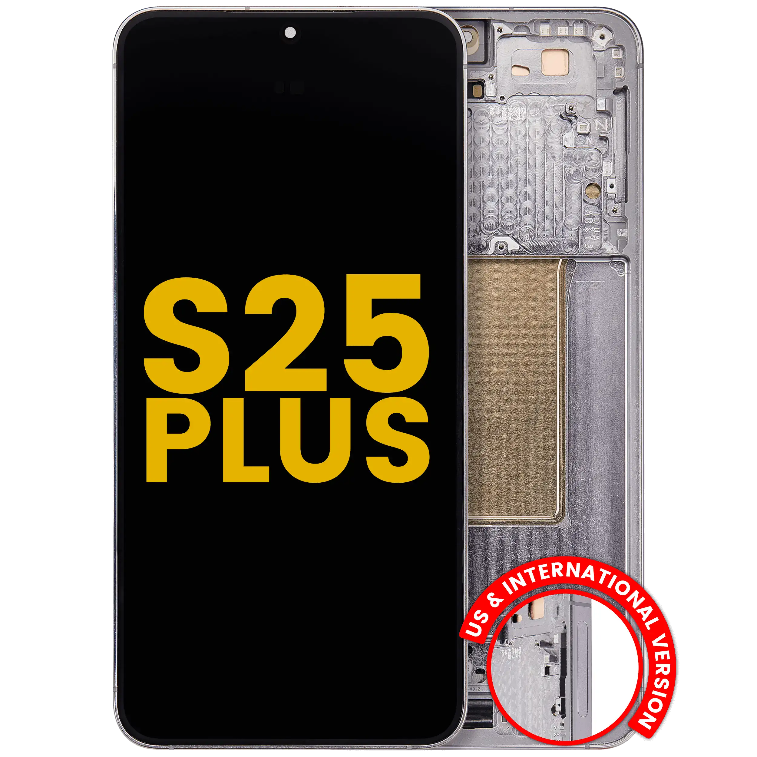 Display OLED completo con Frame per Samsung Galaxy S25 Plus 5G (US e International Version) (Refurbished) (Argento Shadow)