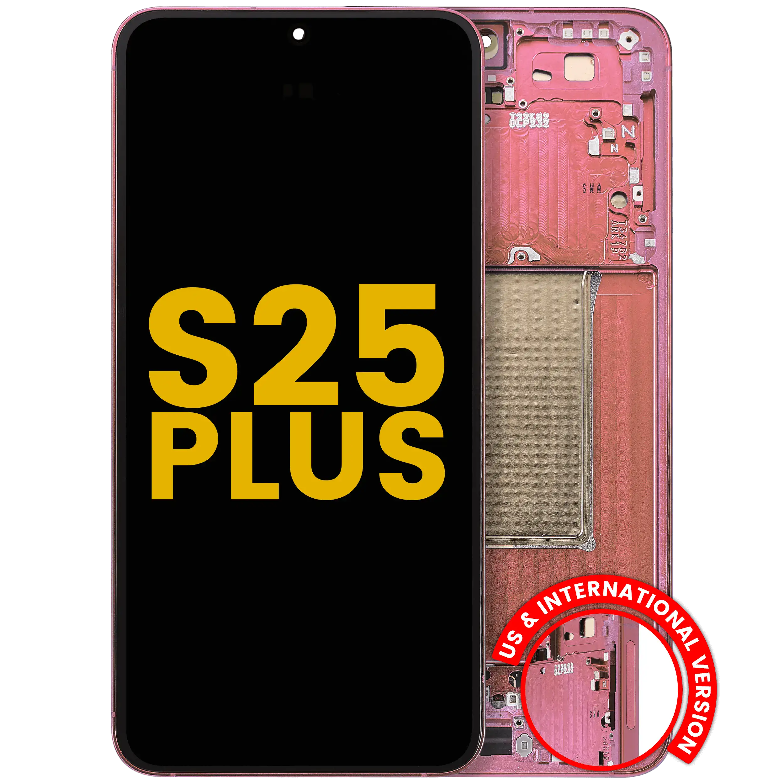 Display OLED completo con Frame per Samsung Galaxy S25 Plus 5G (US e International Version) (Refurbished) (Coral Rosso)