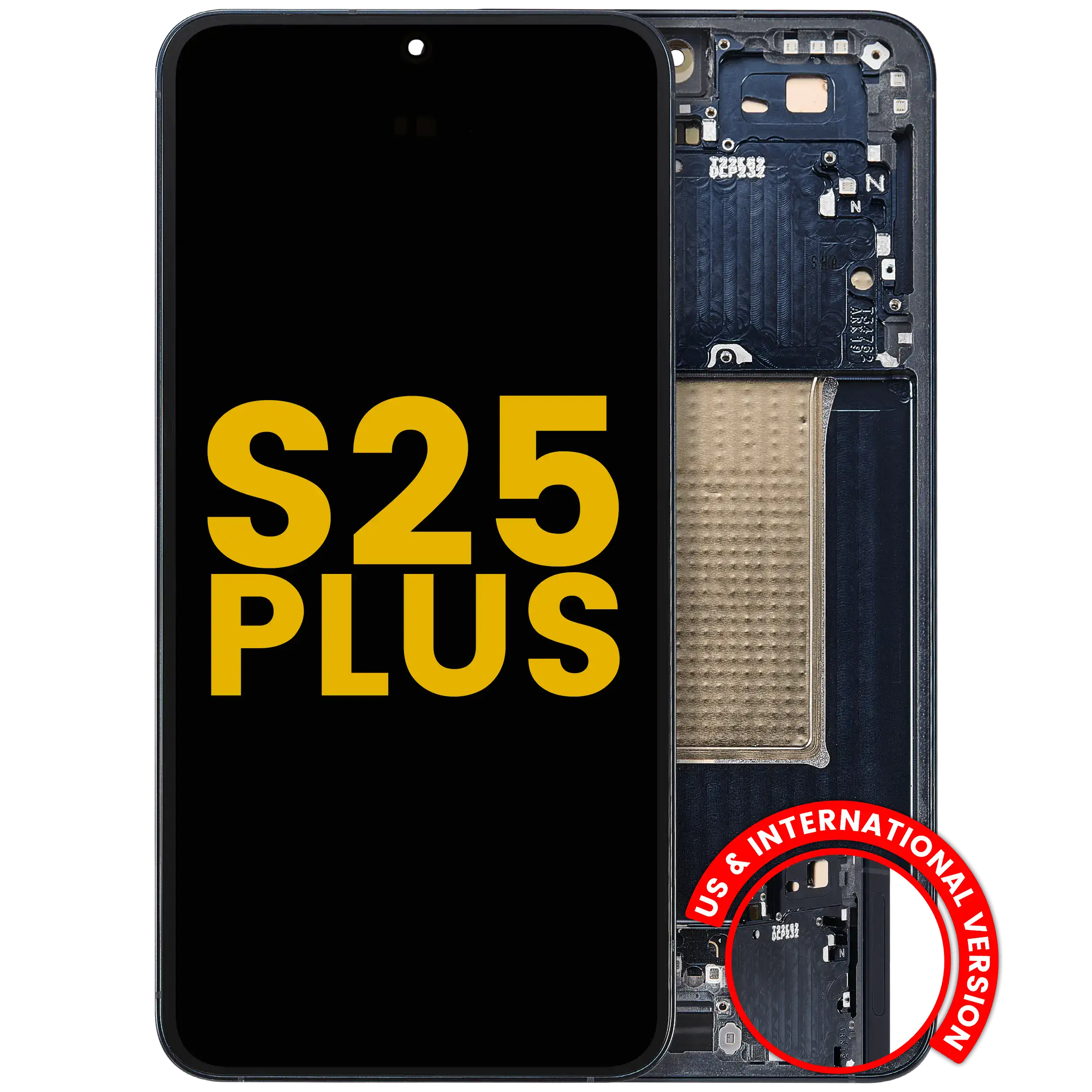 Display OLED completo con Frame per Samsung Galaxy S25 Plus 5G (US e International Version) (Refurbished) (Blu Nero)