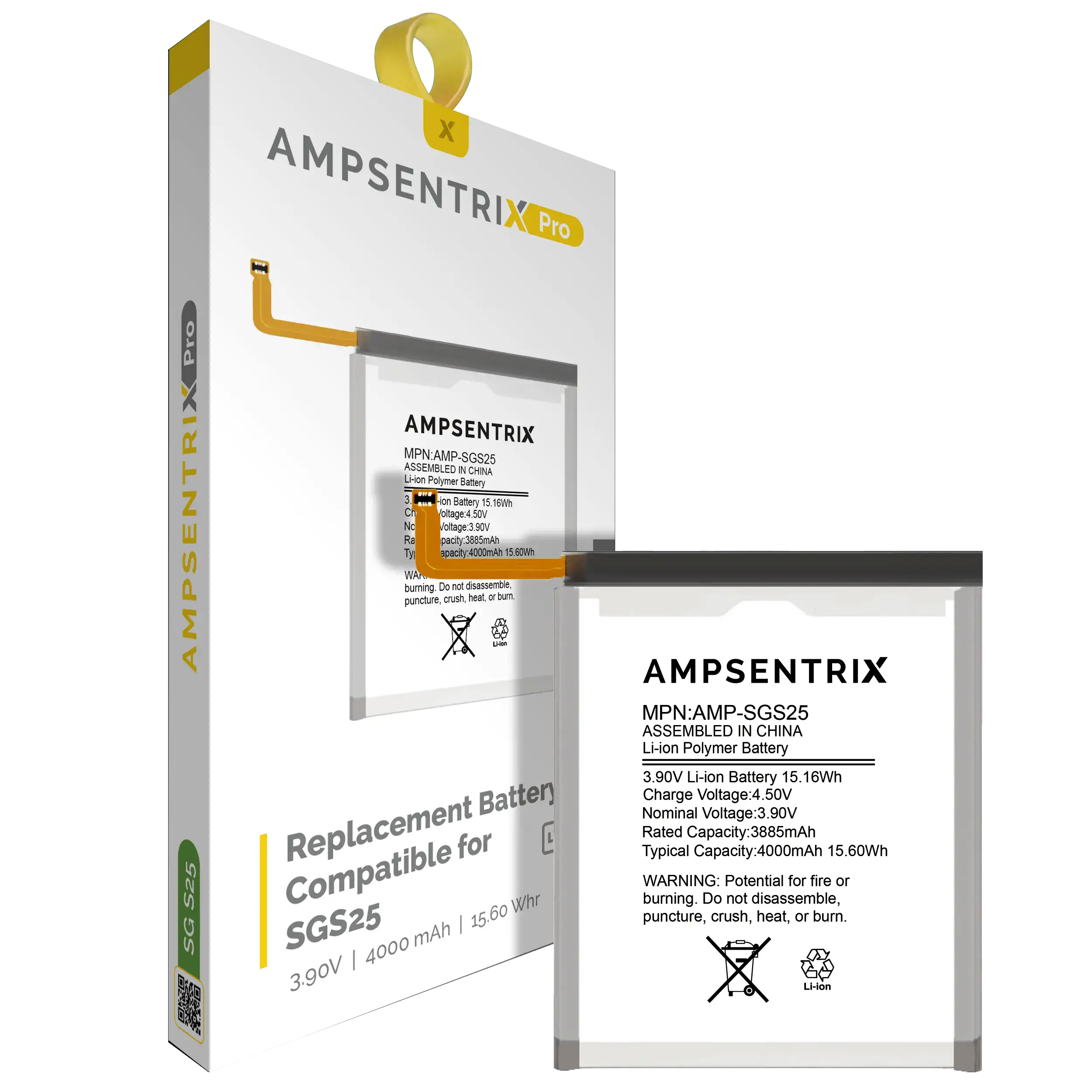 Batteria di ricambio per Samsung Galaxy S25 (AmpSentrix Pro)
