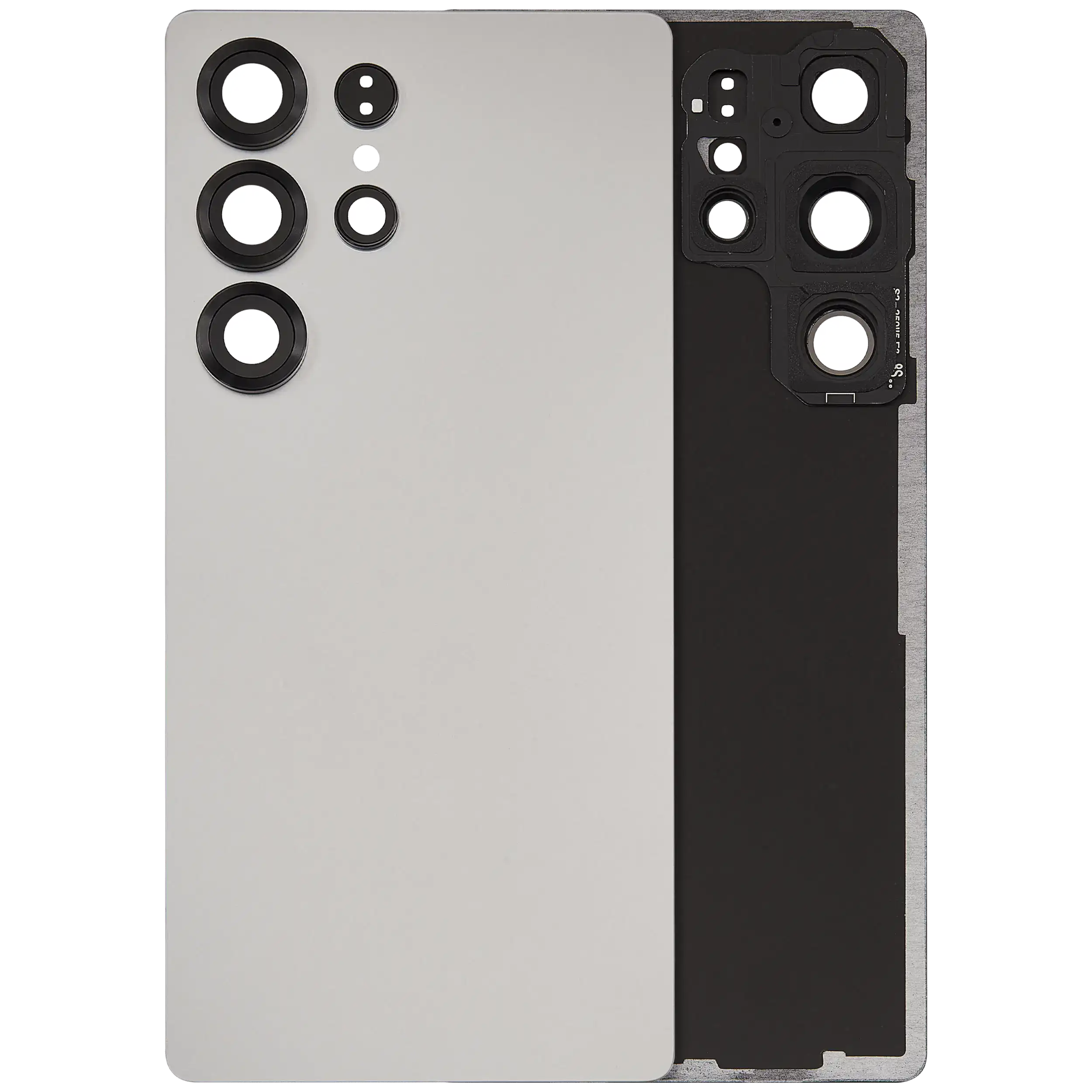 vetro cover posteriore con Vetro fotocamera per Samsung Galaxy S25 Ultra 5G (No Logo) (Titanio Bianco Argento)