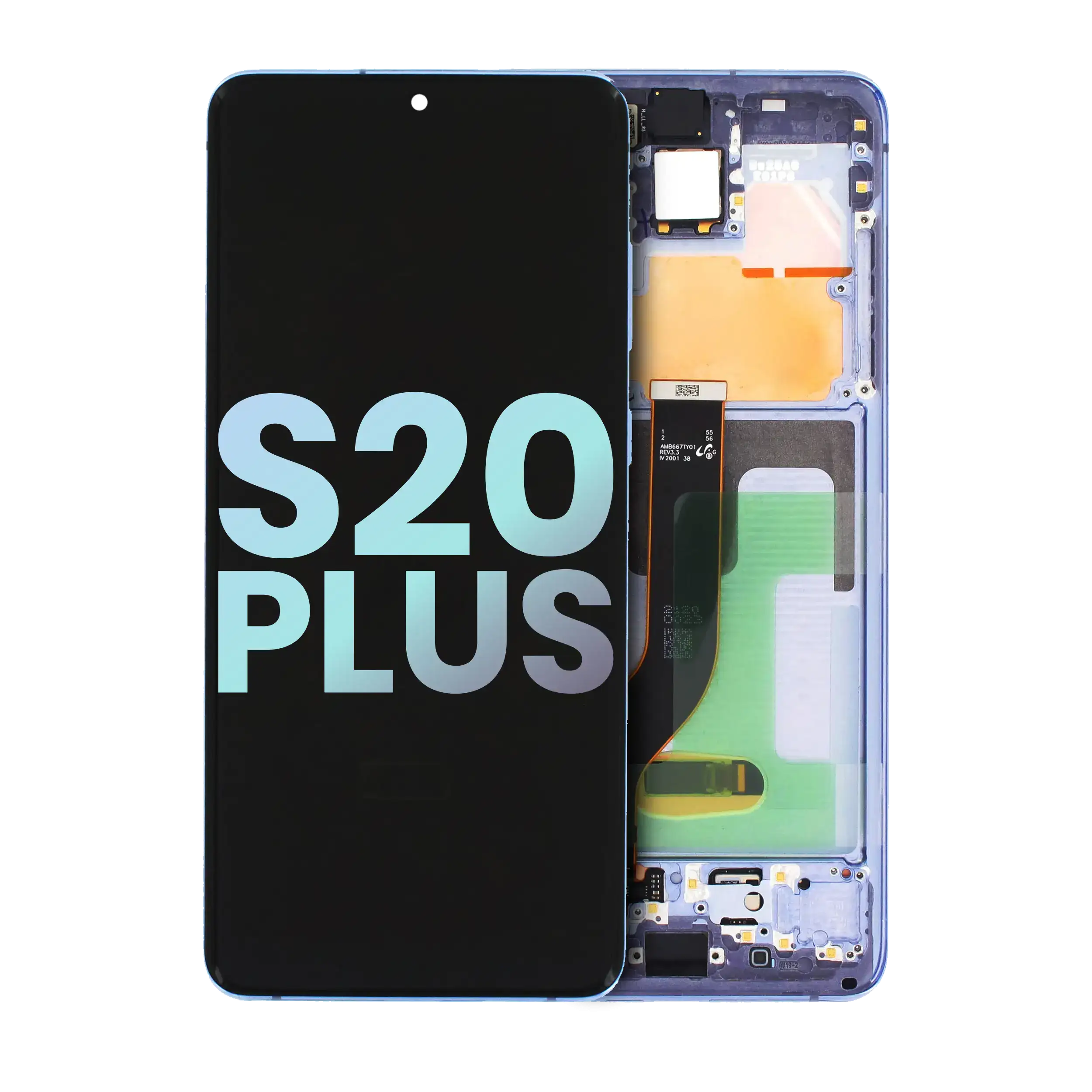 Display OLED completo con Frame per Samsung Galaxy S20 Plus 5G (Service Pack) (Viola)
