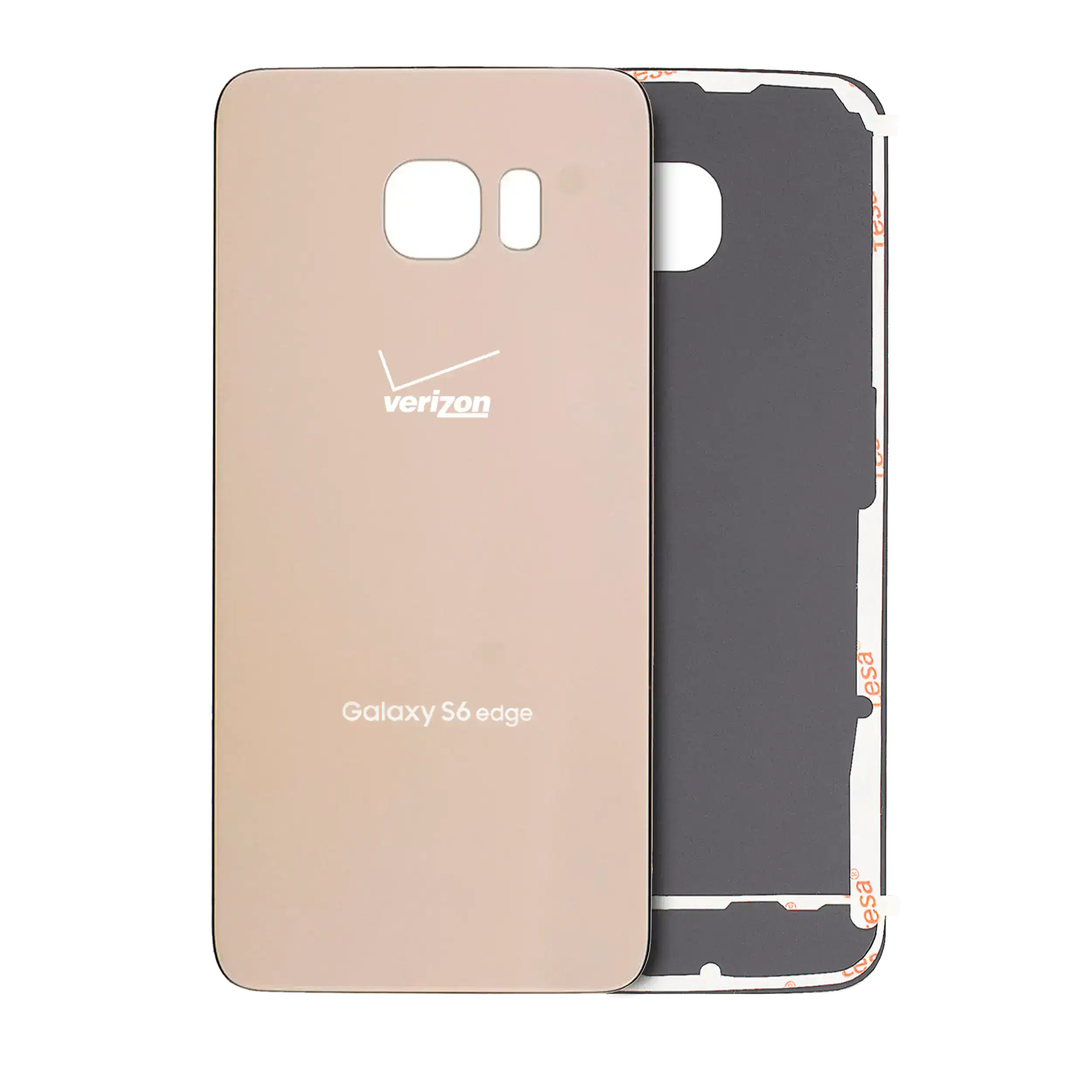vetro cover posteriore per Samsung Galaxy S6 Edge (Verizon 4G) (Service Pack) (Oro)