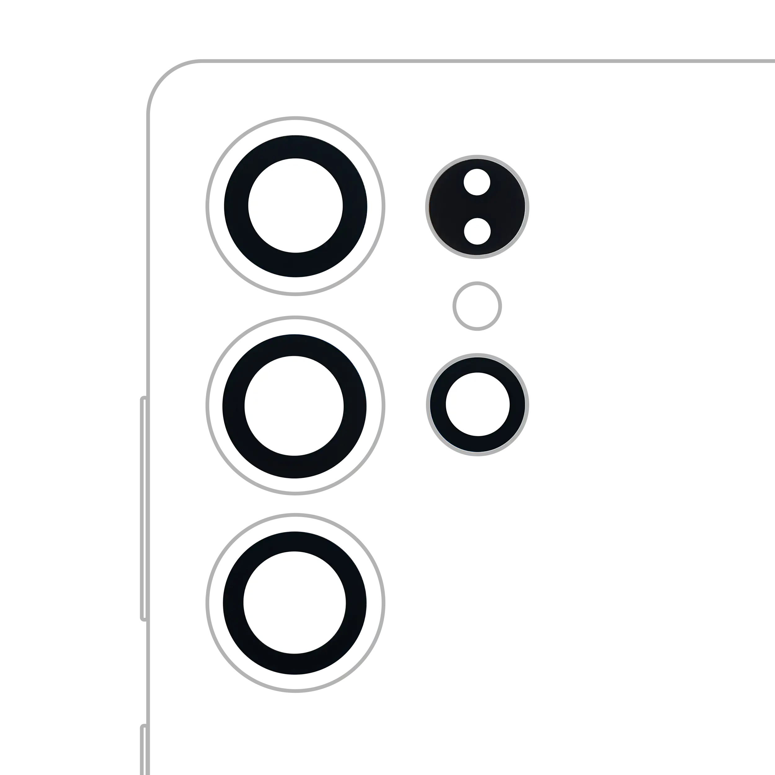 Lente fotocamera posteriore (solo vetro) con adesivo per Samsung Galaxy S25 Ultra 5G (4 set pezzi) (tutti i colori)