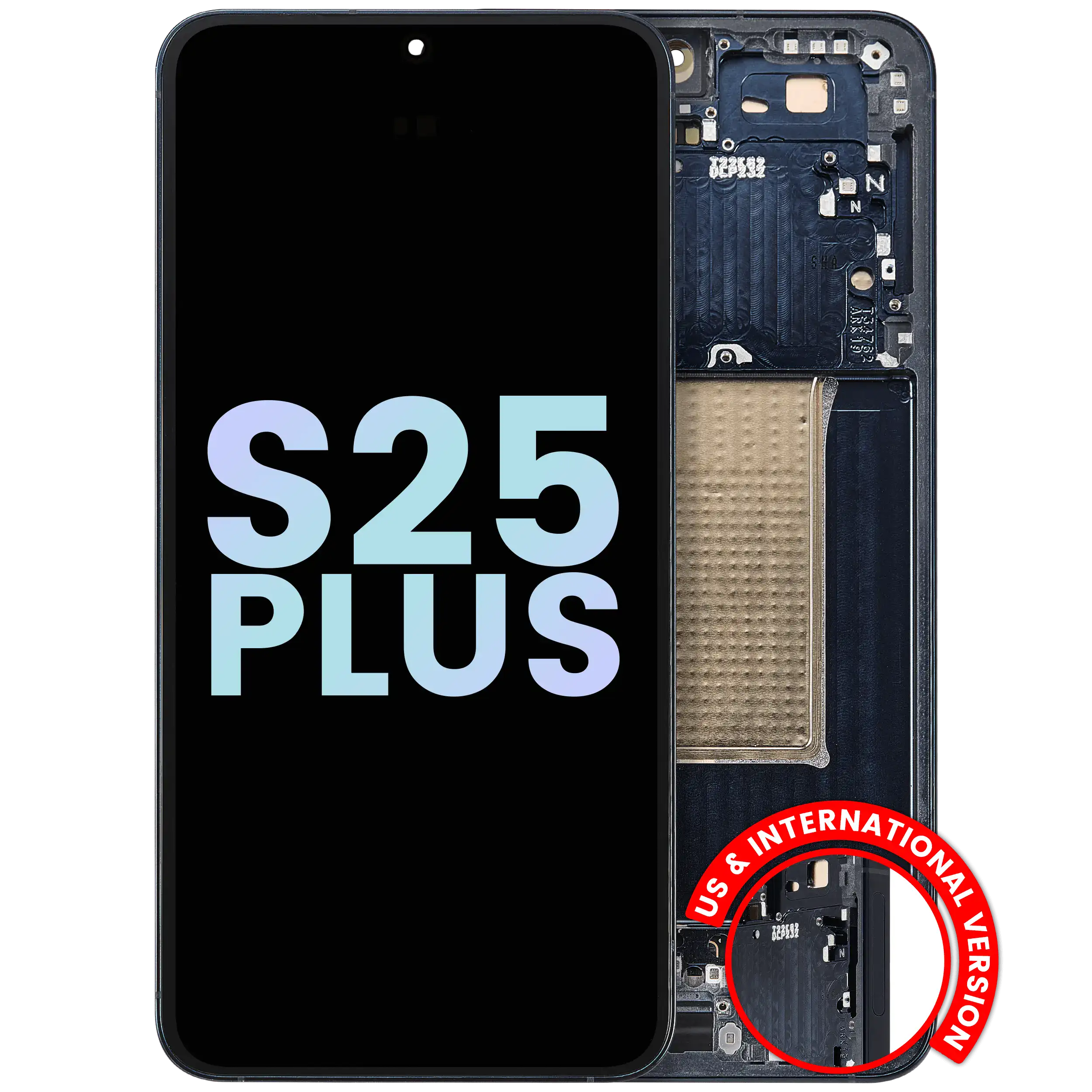Display OLED completo con Frame per Samsung Galaxy S25 Plus 5G (US e International Version) (Service Pack) (Blu Nero)
