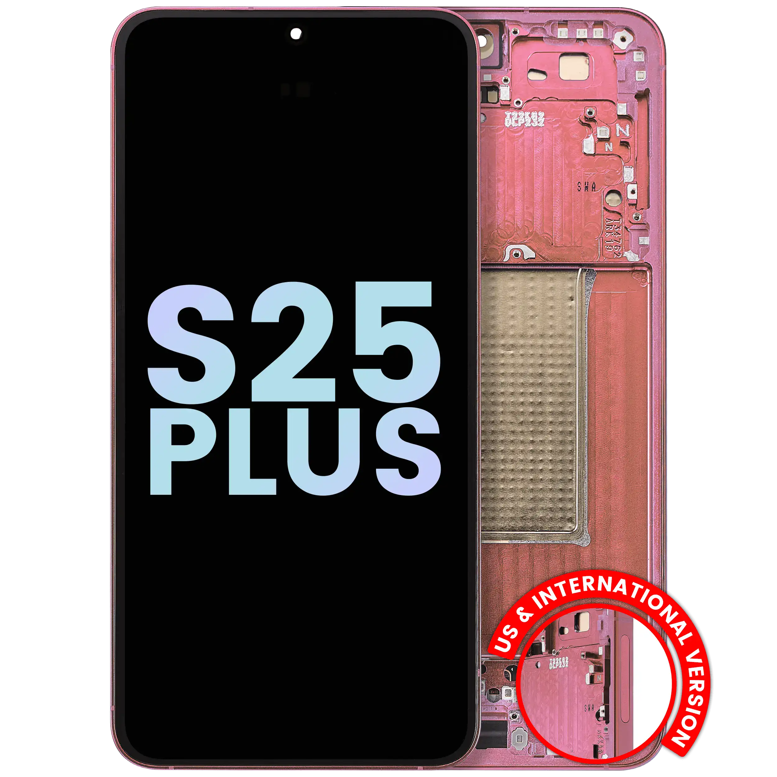 Display OLED completo con Frame per Samsung Galaxy S25 Plus 5G (US e International Version) (Service Pack) (Coral Rosso)