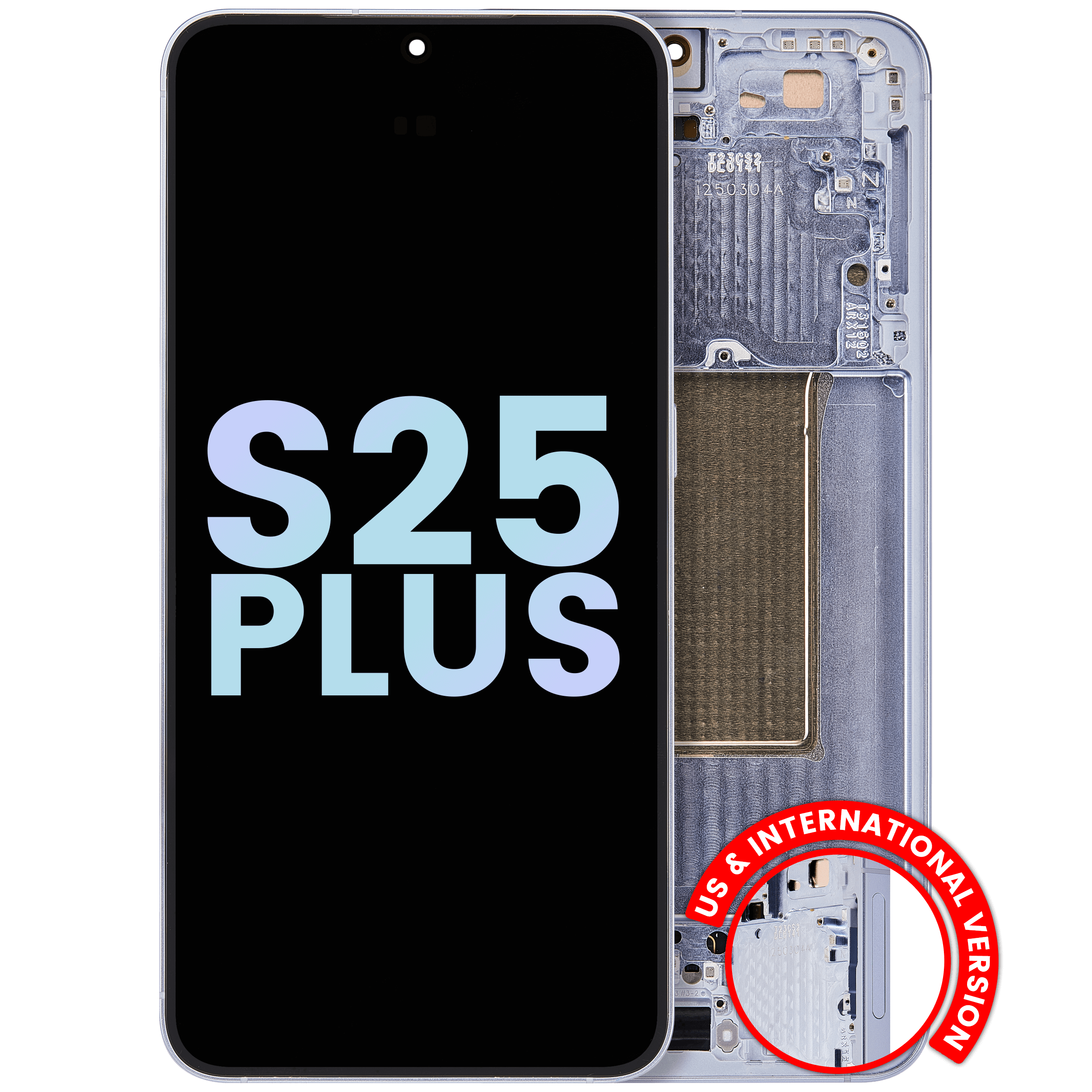 Display OLED completo con Frame per Samsung Galaxy S25 Plus 5G (US e International Version) (Service Pack) (Icy Blu)