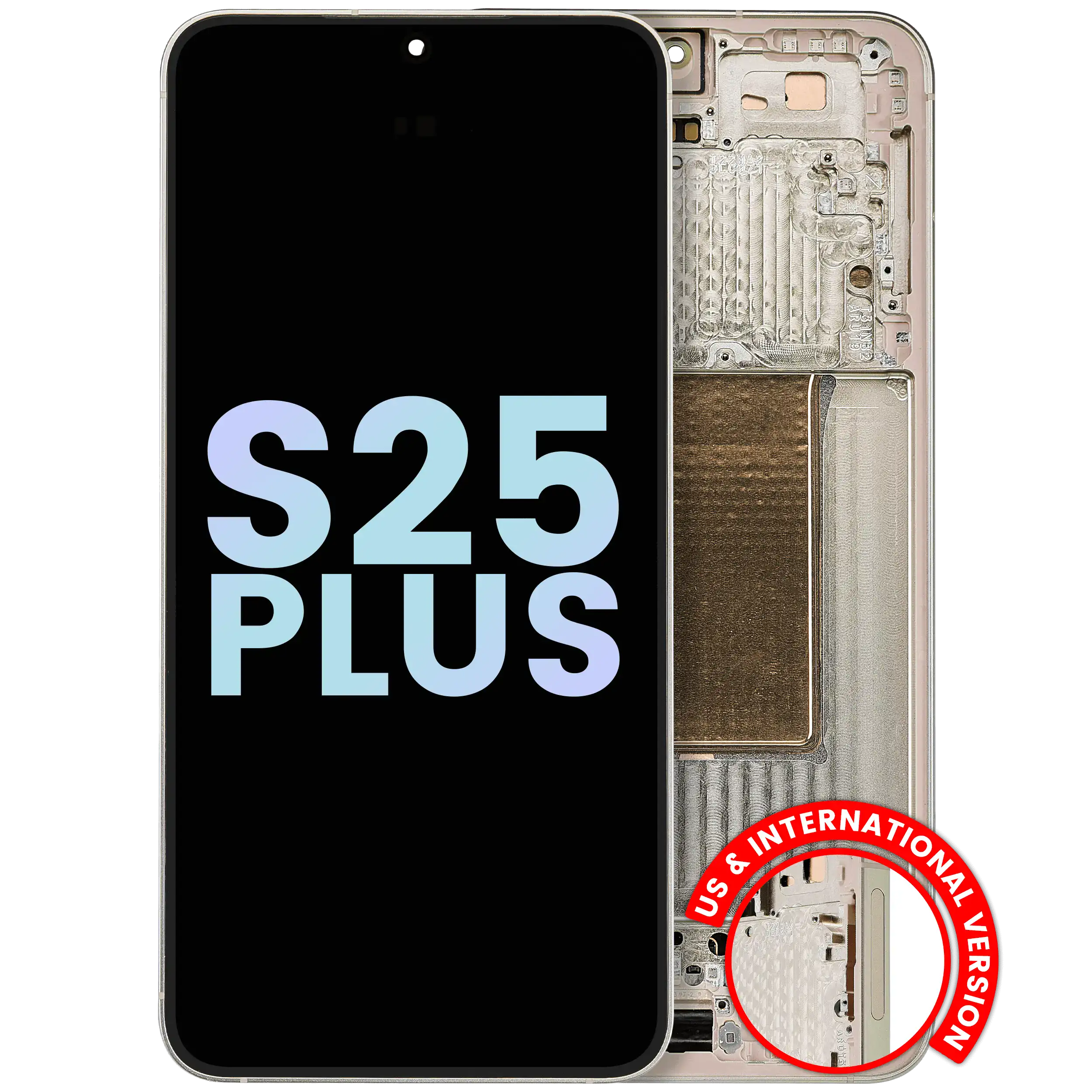 Display OLED completo con Frame per Samsung Galaxy S25 Plus 5G (US e International Version) (Service Pack) (Rosa Oro)