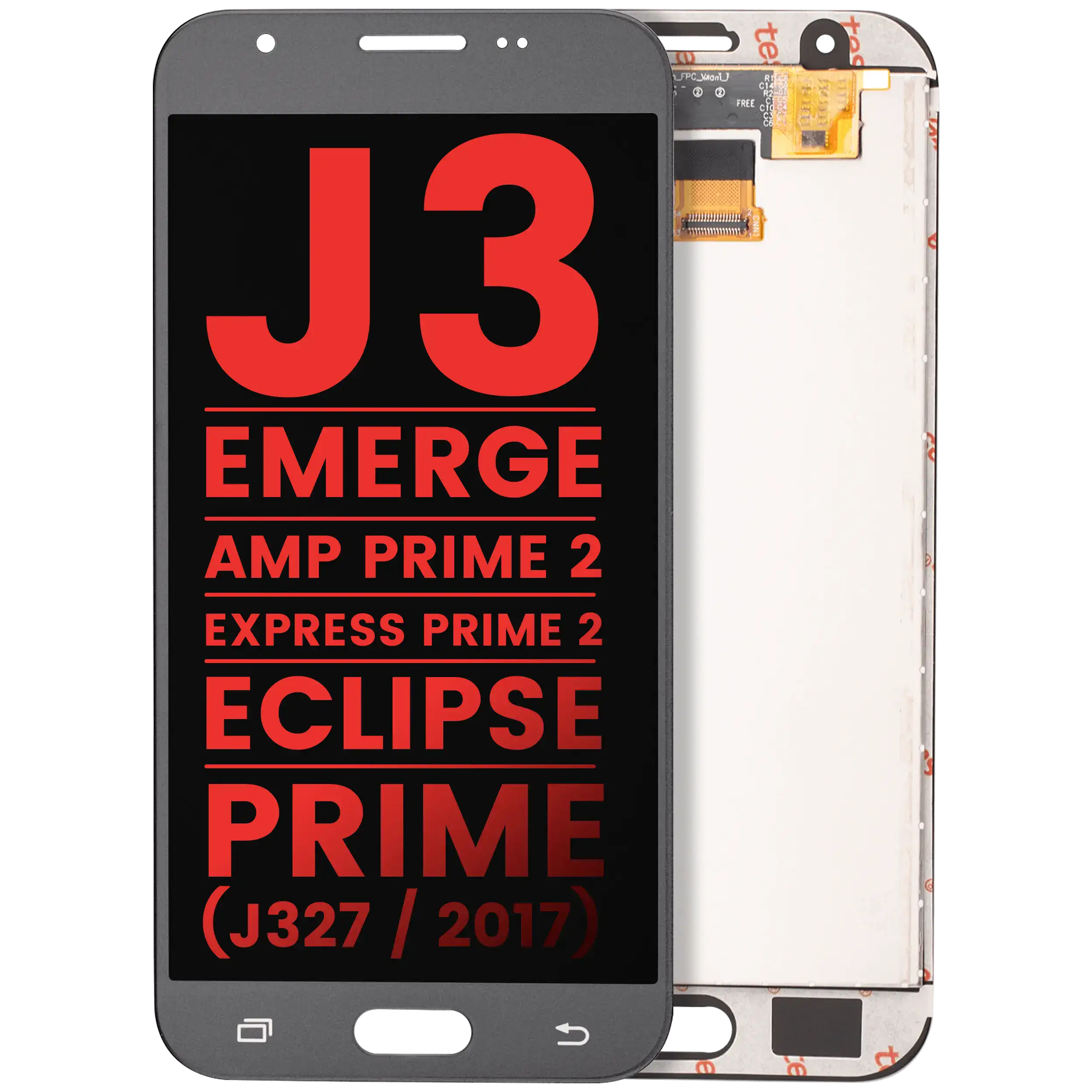 Display LCD completo senza Frame per Samsung Galaxy J3 / Emerge / Amp Prime 2 / Express Prime 2 / Eclipse / Prime (J327 / 2017) (Argento / Grigio)