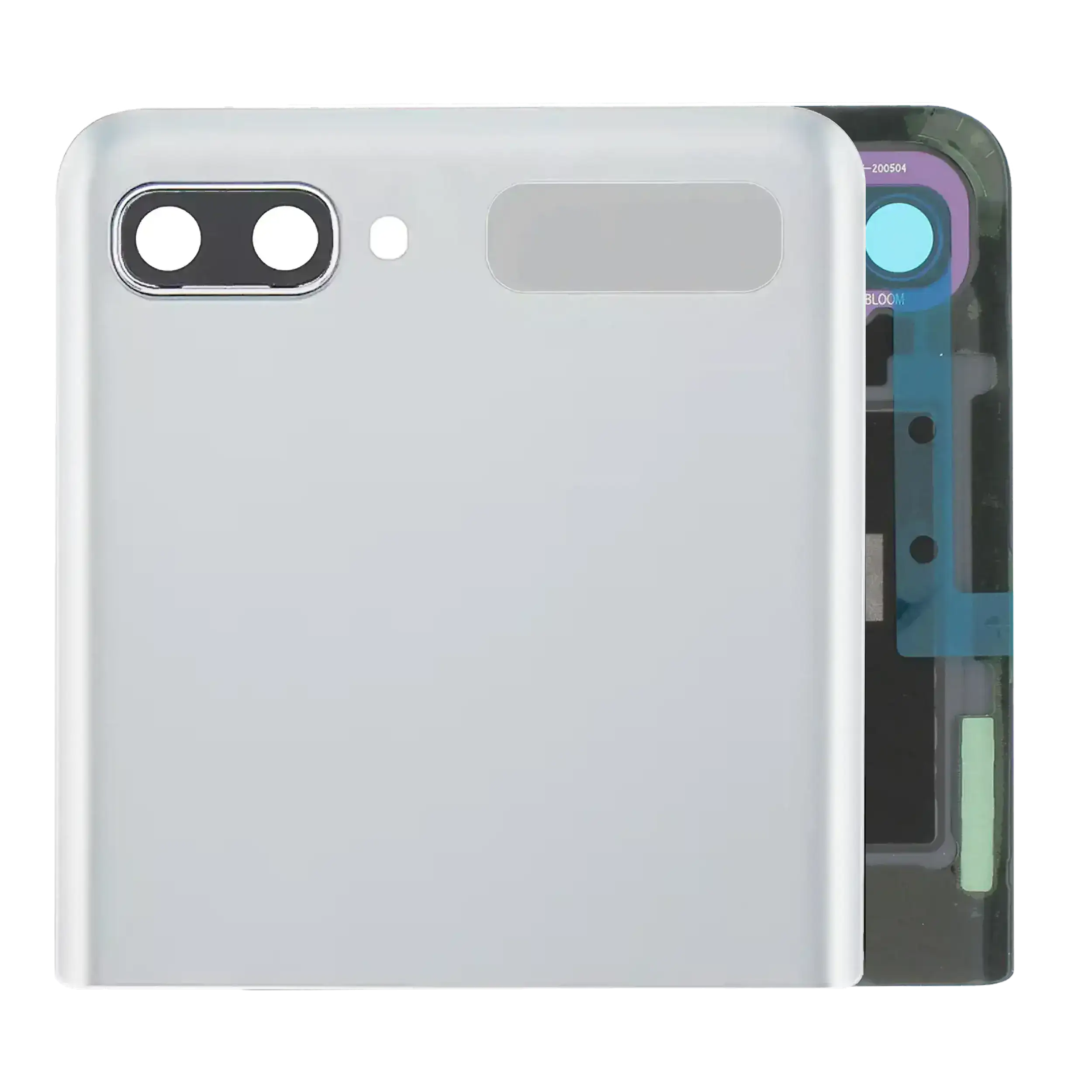 Outer Display OLED completo con Frame per Samsung Galaxy Z Flip 4G (F700) / Z Flip 5G (F707) (Service Pack) (Mystic Bianco)