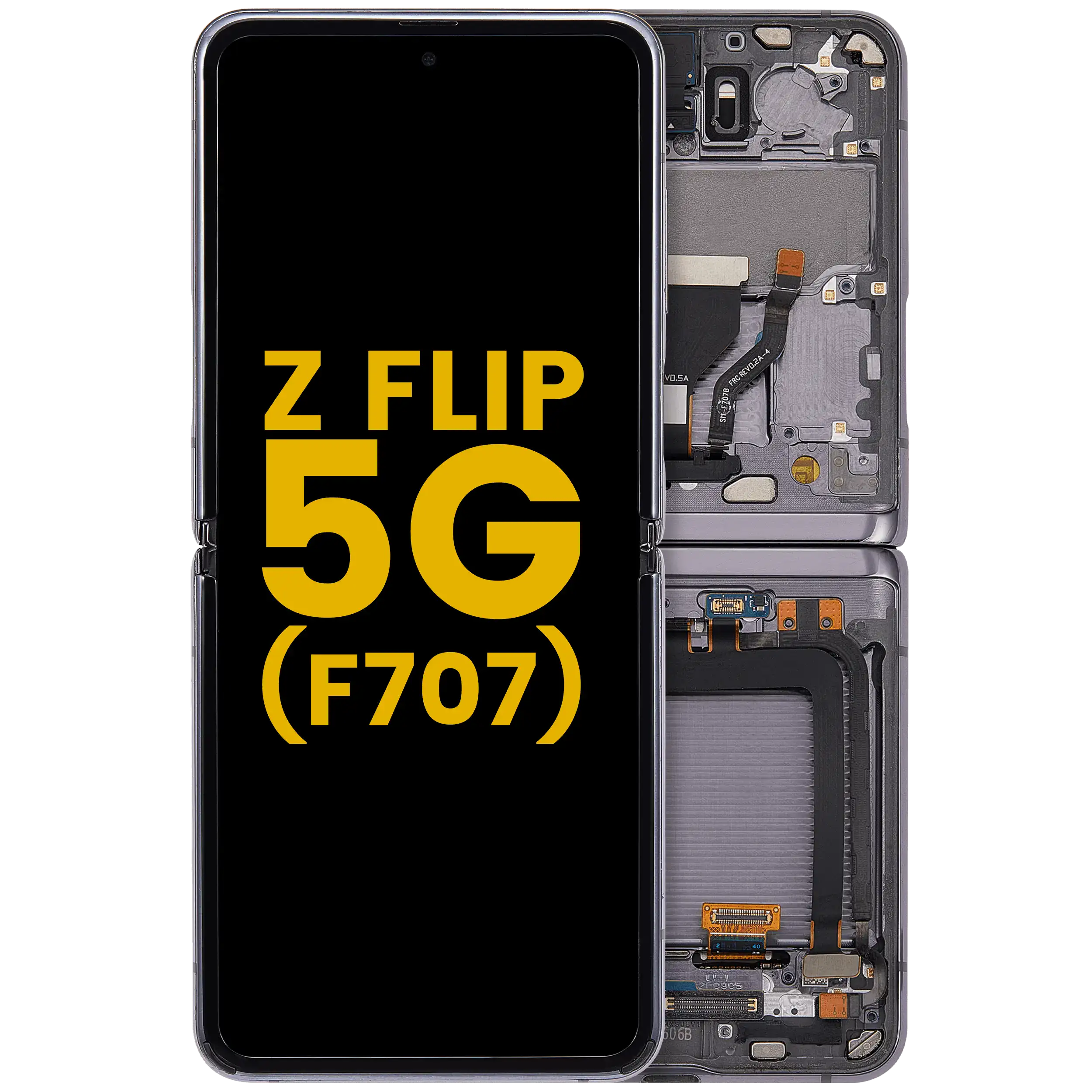 Inner Display OLED completo con Frame per Samsung Galaxy Z Flip 5G (F707) (Refurbished) (Mirror Nero)