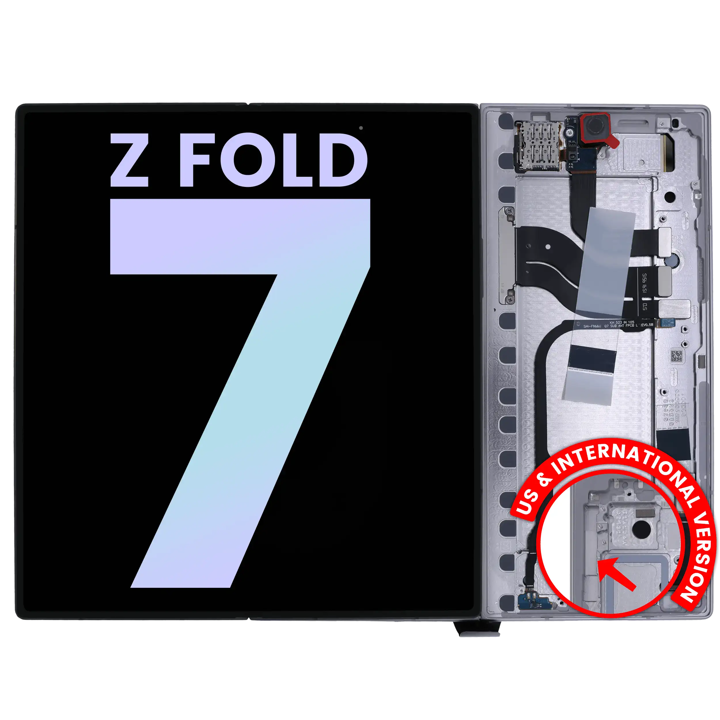 Inner Display OLED completo con Frame per Samsung Galaxy Z Fold 7 5G (US e International) (Service Pack) (Argento Shadow)