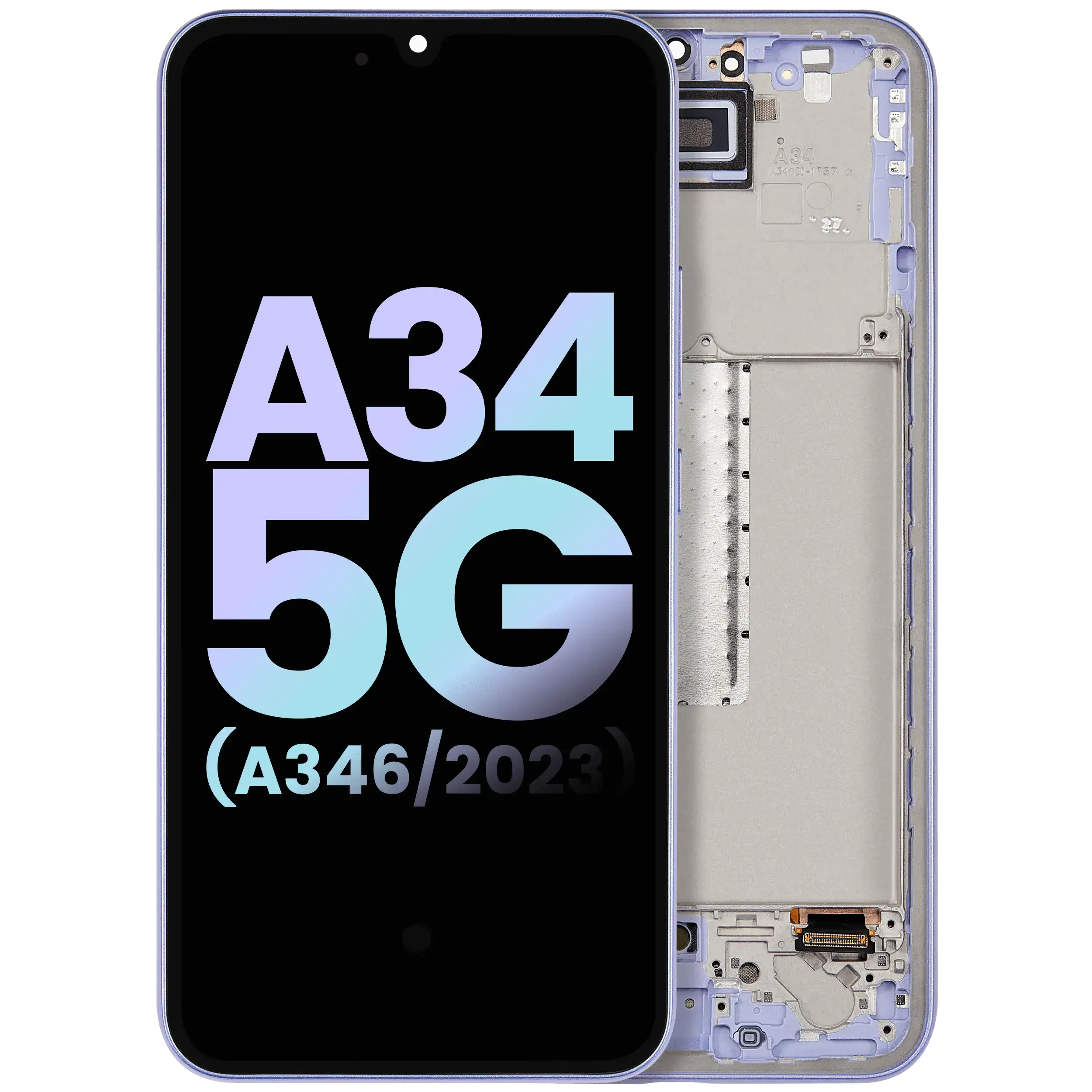 Display OLED completo con Frame compatibile per Samsung Galaxy A34 5G (A346 / 2023) (Service Pack) (Violet)