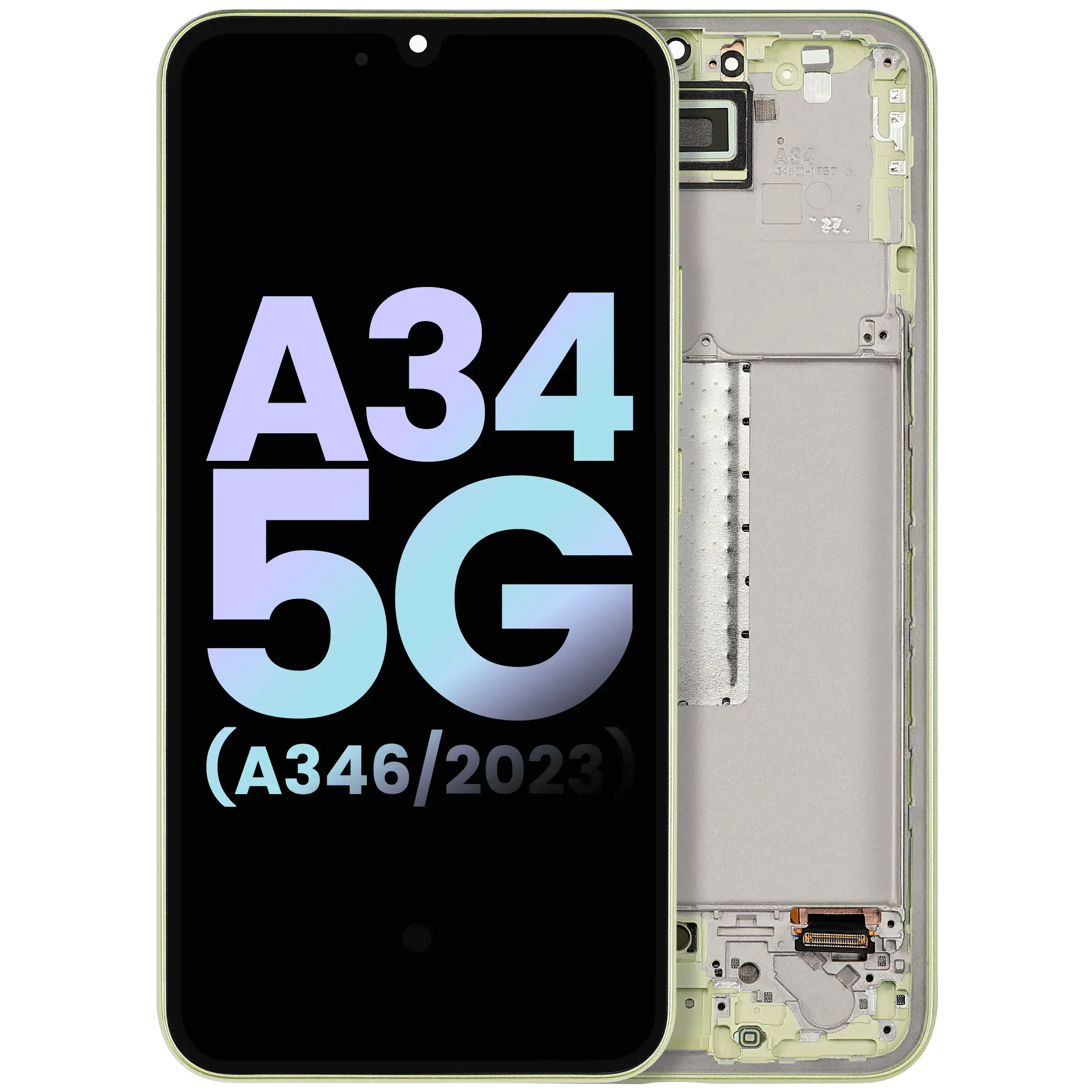 Display OLED completo con Frame compatibile per Samsung Galaxy A34 5G (A346 / 2023) (Service Pack) (Lime)