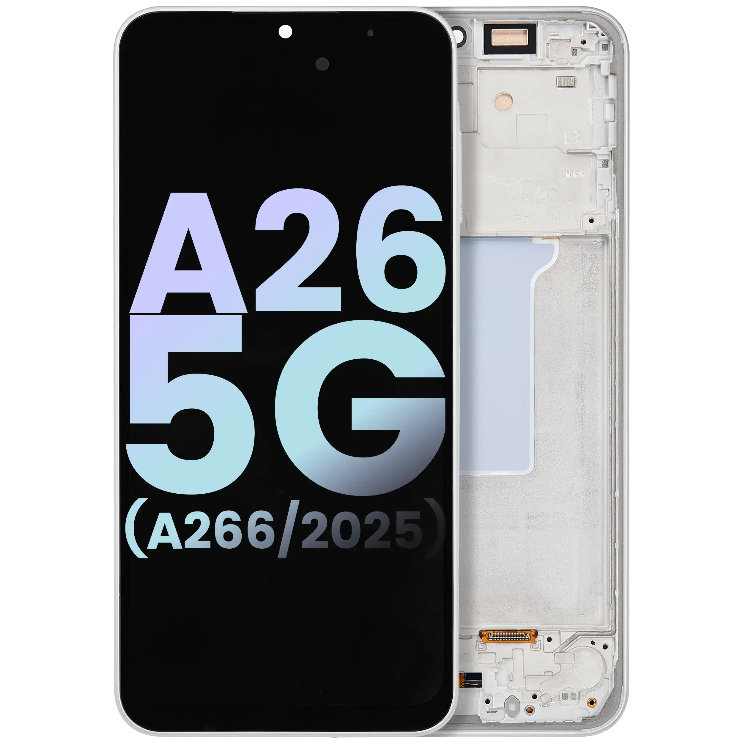 Display OLED completo con Frame compatibile per Samsung Galaxy A26 5G (A266 / 2025) (Service Pack) (Bianco)