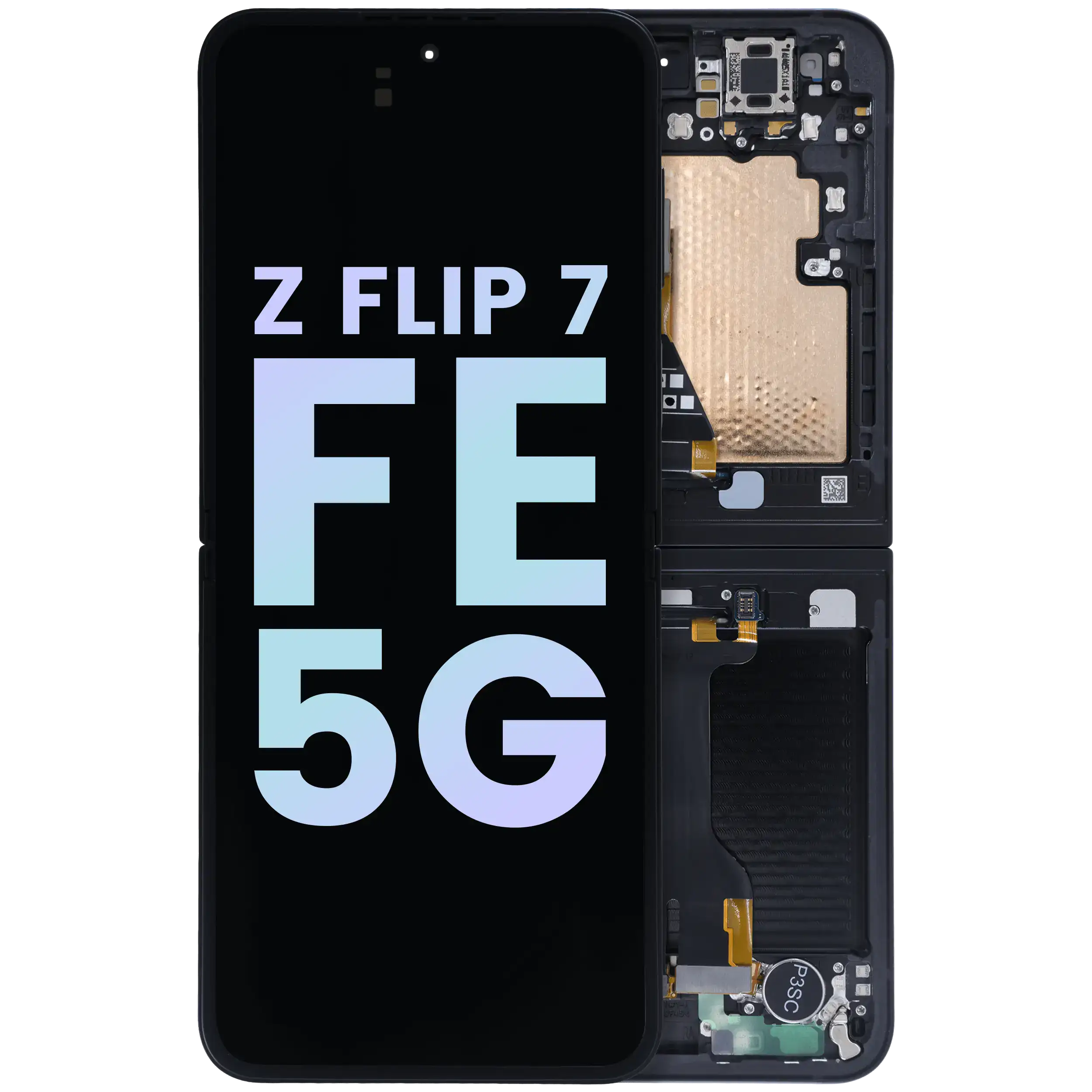 Inner Display OLED completo con Frame per Samsung Galaxy Z Flip 7 FE 5G (Service Pack) (Nero)