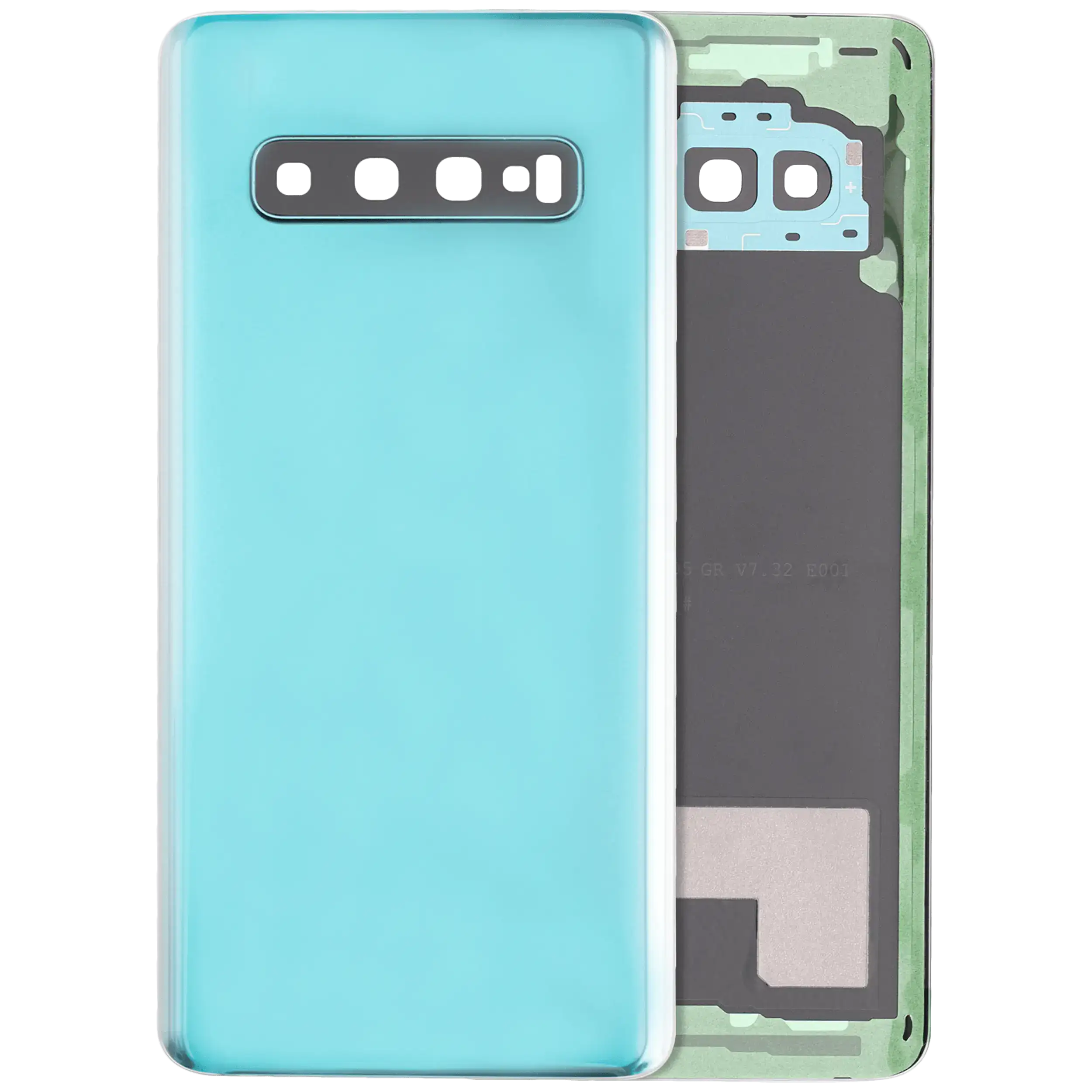 vetro cover posteriore con Vetro fotocamera per Samsung Galaxy S10 (Service Pack) (Prism Verde)