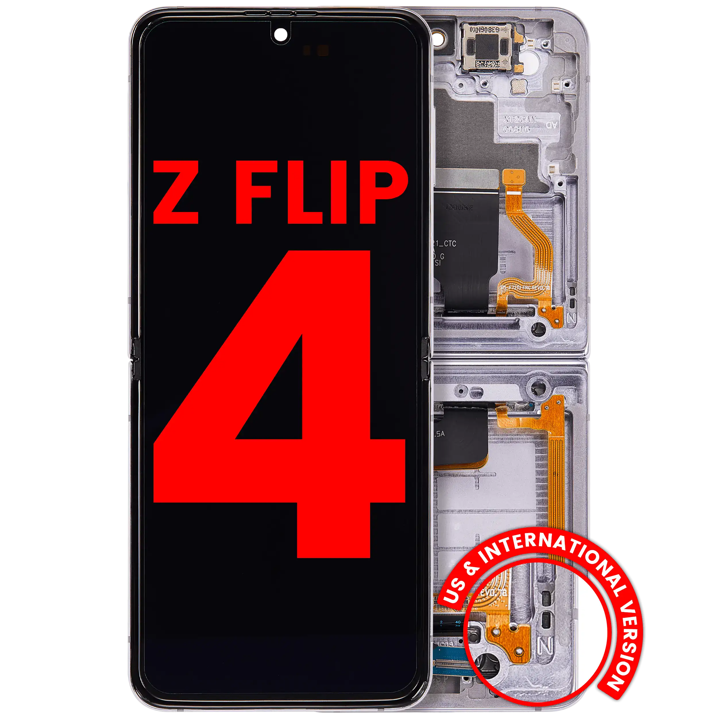Inner Display OLED completo con Frame compatibile per Samsung Galaxy Z Flip 4 5G (F721) (US e International Version) (Bora Viola)