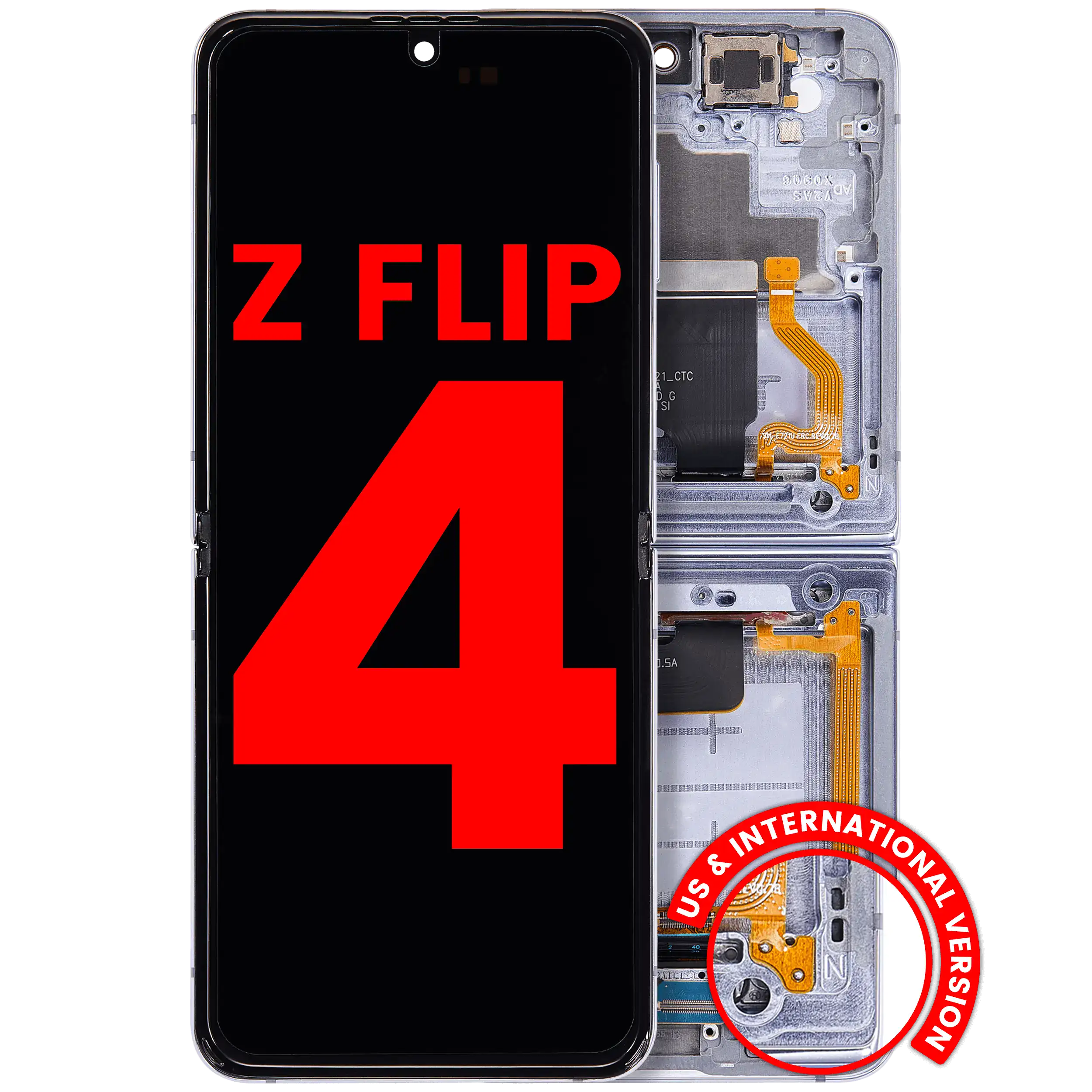 Inner Display OLED completo con Frame compatibile per Samsung Galaxy Z Flip 4 5G (F721) (US e International Version) (Blu)