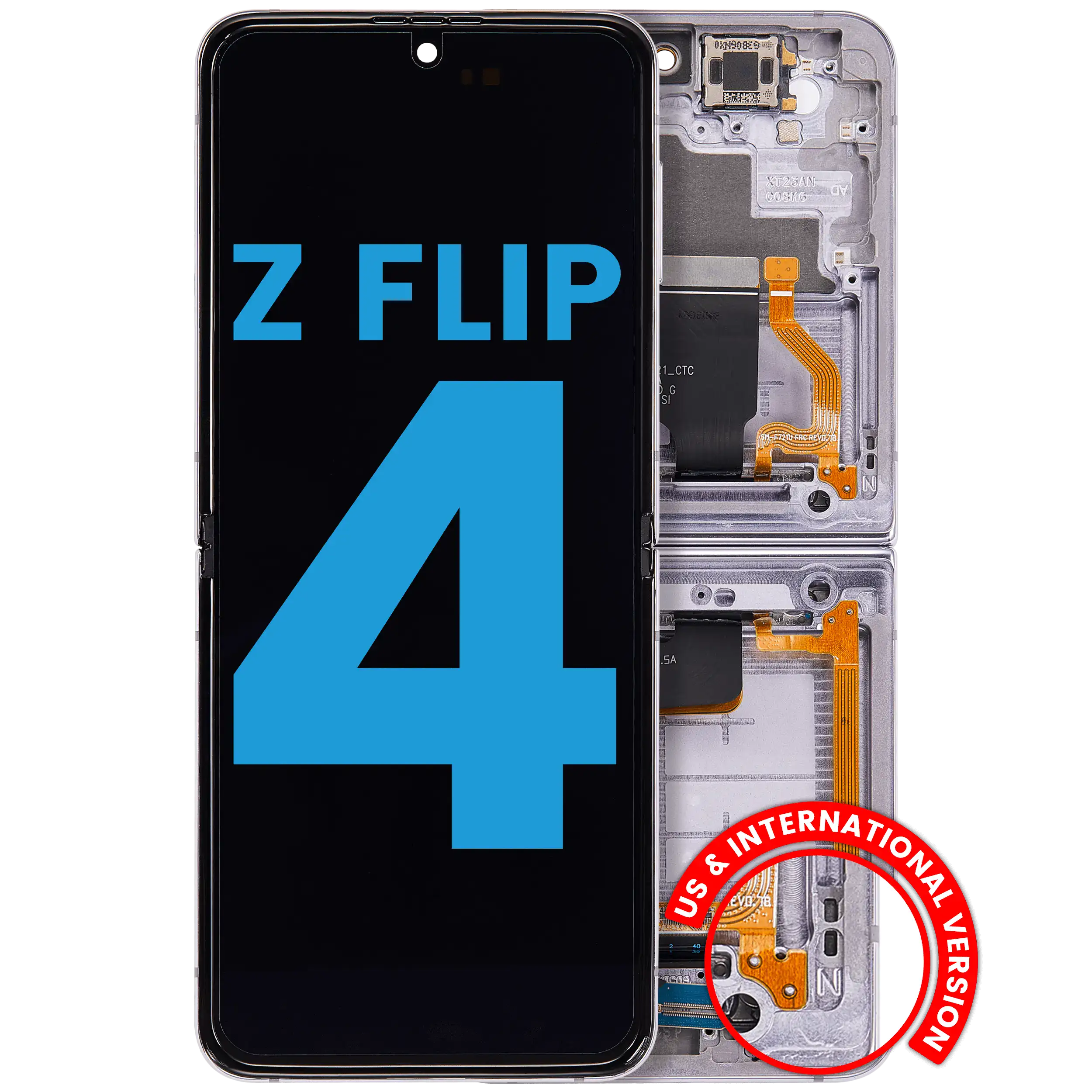 Inner Display OLED completo con Frame compatibile per Samsung Galaxy Z Flip 4 5G (F721) (US e International Version) (Bora Viola)
