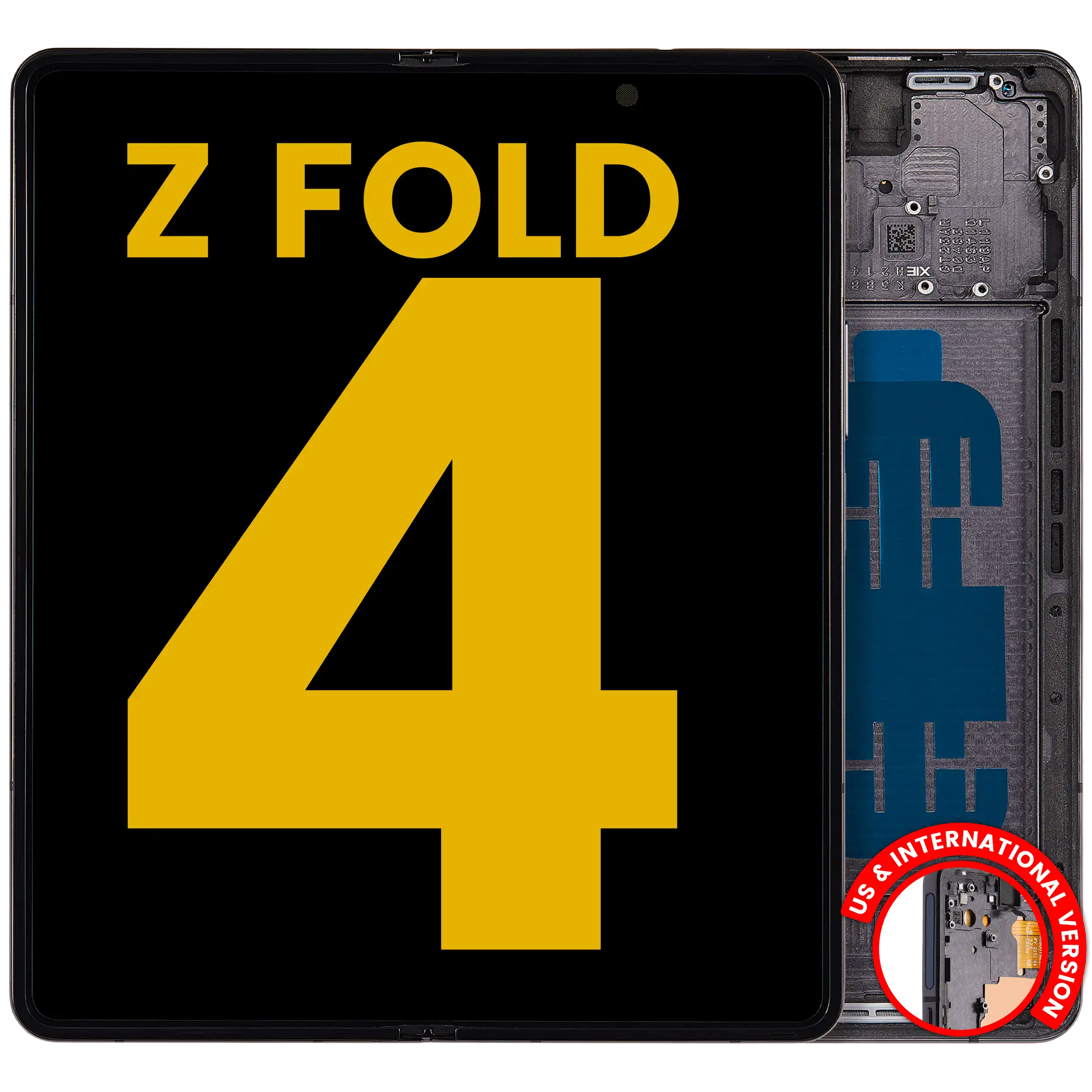 Inner Display OLED completo con Frame per Samsung Galaxy Z Fold 4 5G (US e International) (Refurbished) (Phantom Nero)