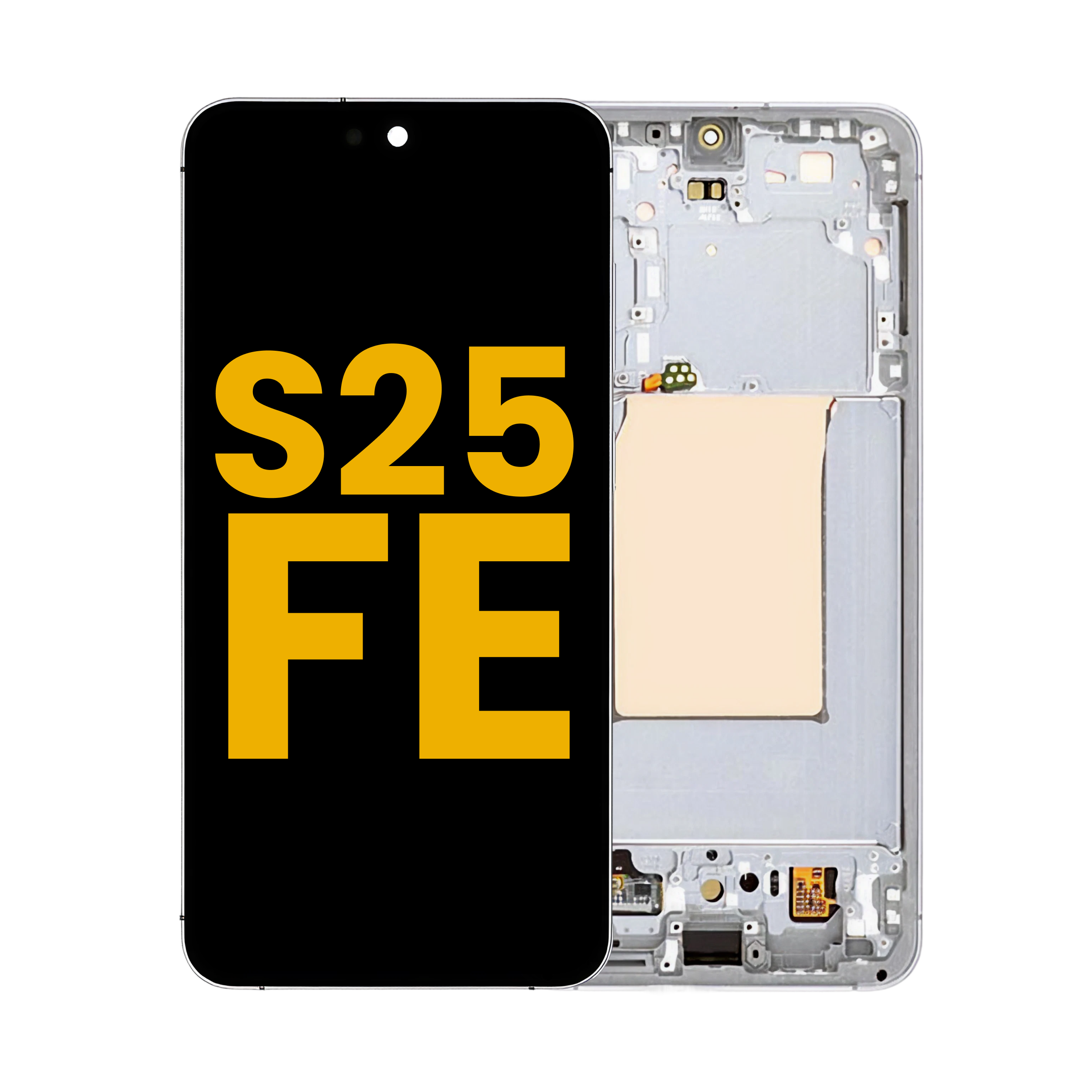 Display OLED completo con Frame per Samsung Galaxy S25 FE 5G (US e International Version) (Refurbished) (Bianco)