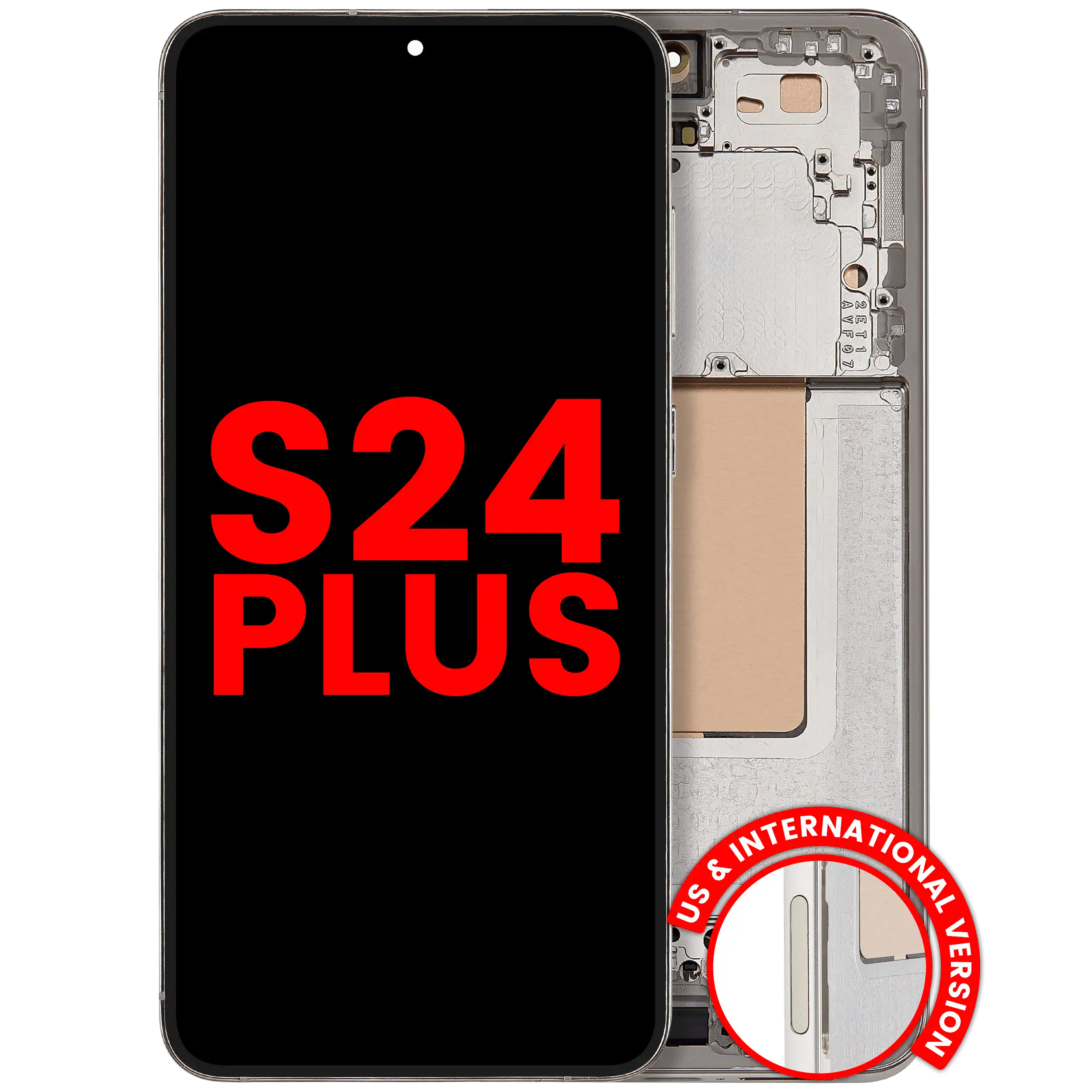 Display OLED completo con Frame compatibile per Samsung Galaxy S24 Plus 5G (US e International Version) (Amber Giallo)