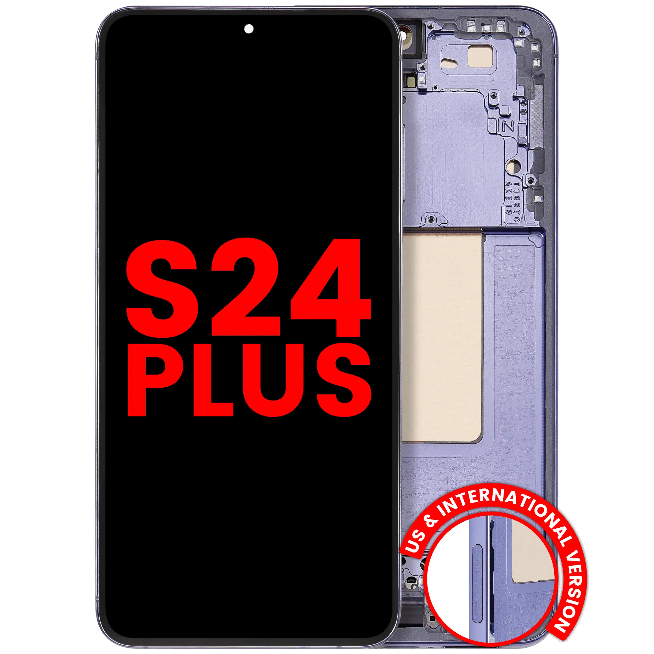 Display OLED completo con Frame compatibile per Samsung Galaxy S24 Plus 5G (US e International Version) (Cobalt Violet)