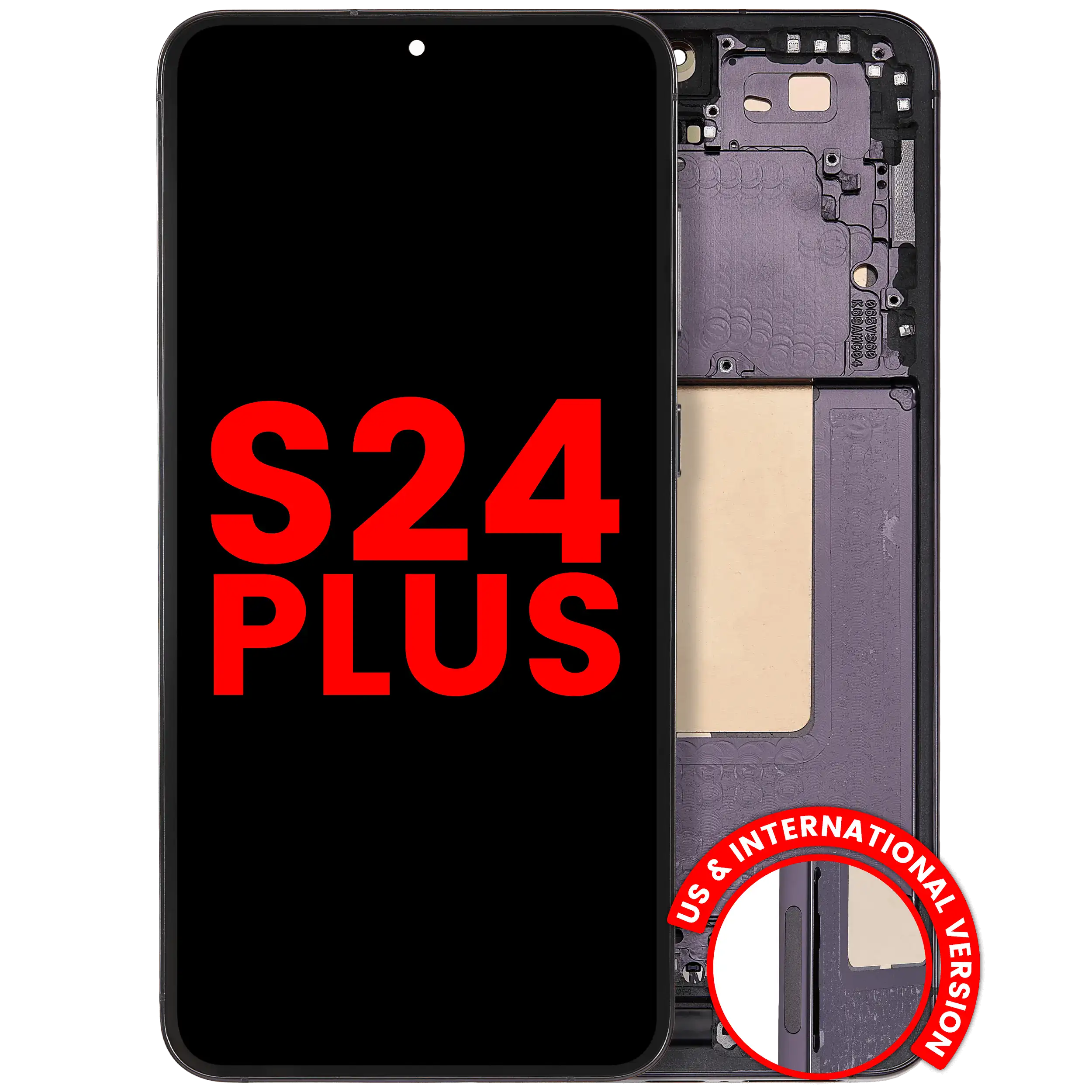 Display OLED completo con Frame compatibile per Samsung Galaxy S24 Plus 5G (US e International Version) (Onyx Nero)