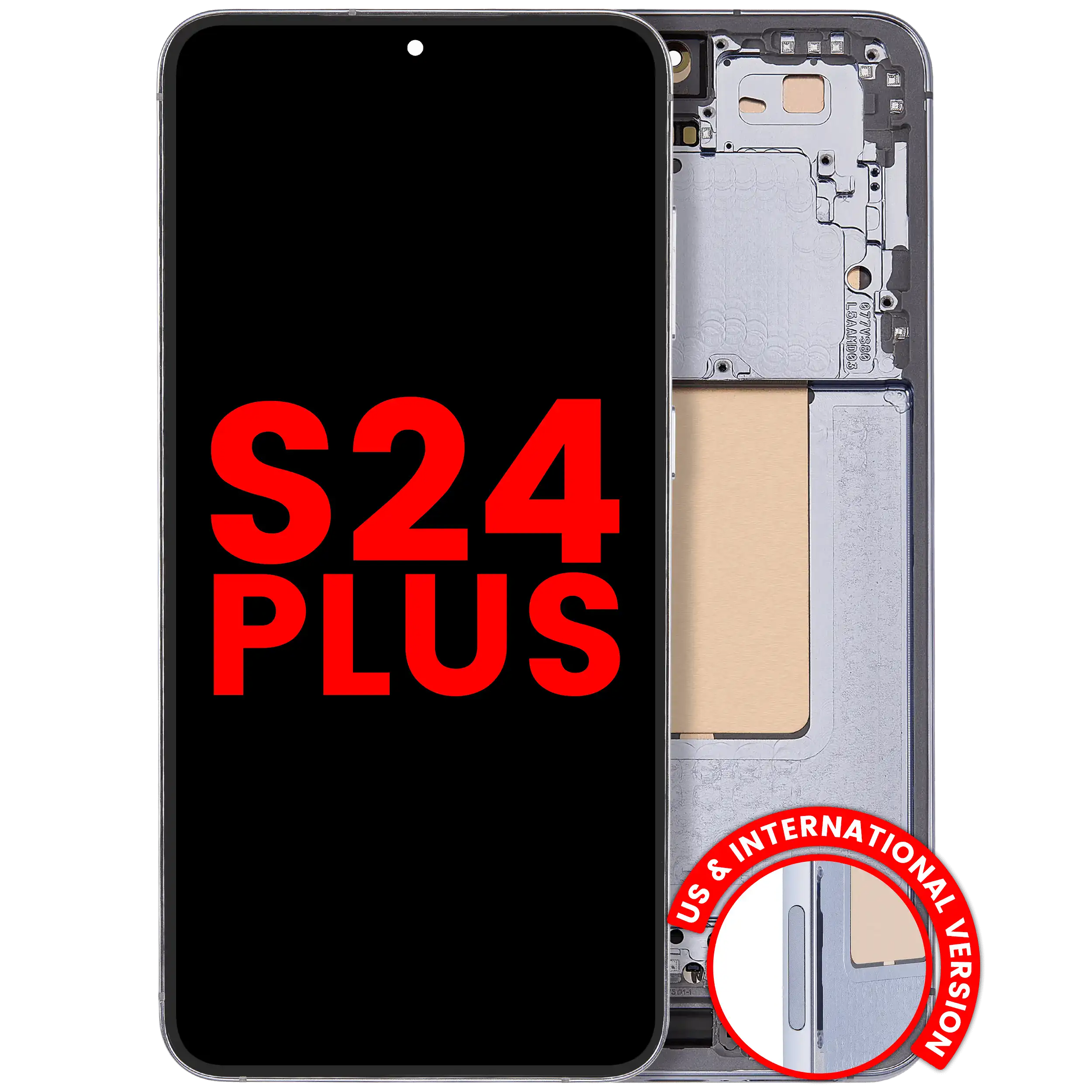 Display OLED completo con Frame compatibile per Samsung Galaxy S24 Plus 5G (US e International Version) (Sapphire Blu)