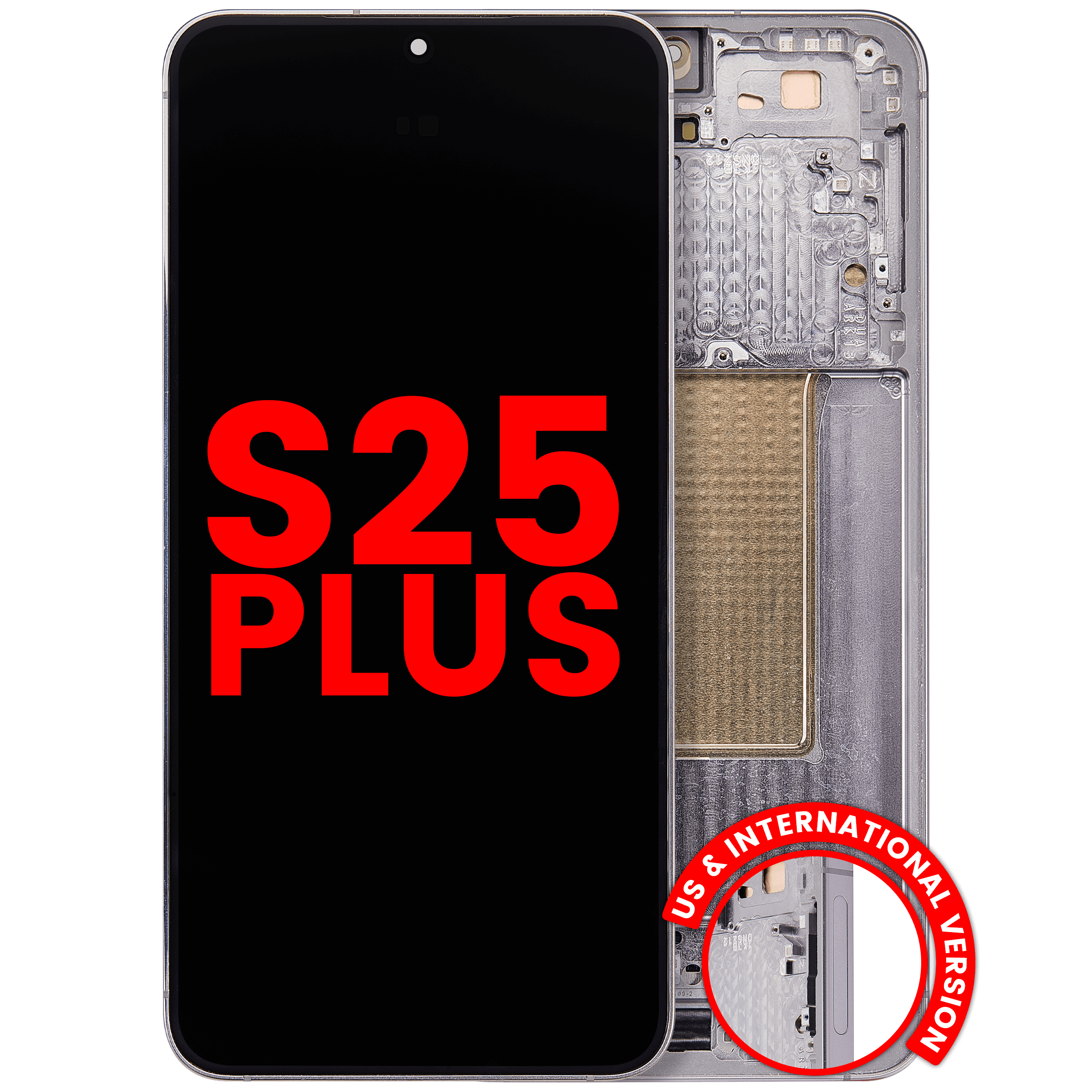Display OLED completo con Frame per Samsung Galaxy S25 Plus 5G (US e International Version) (Argento Shadow)