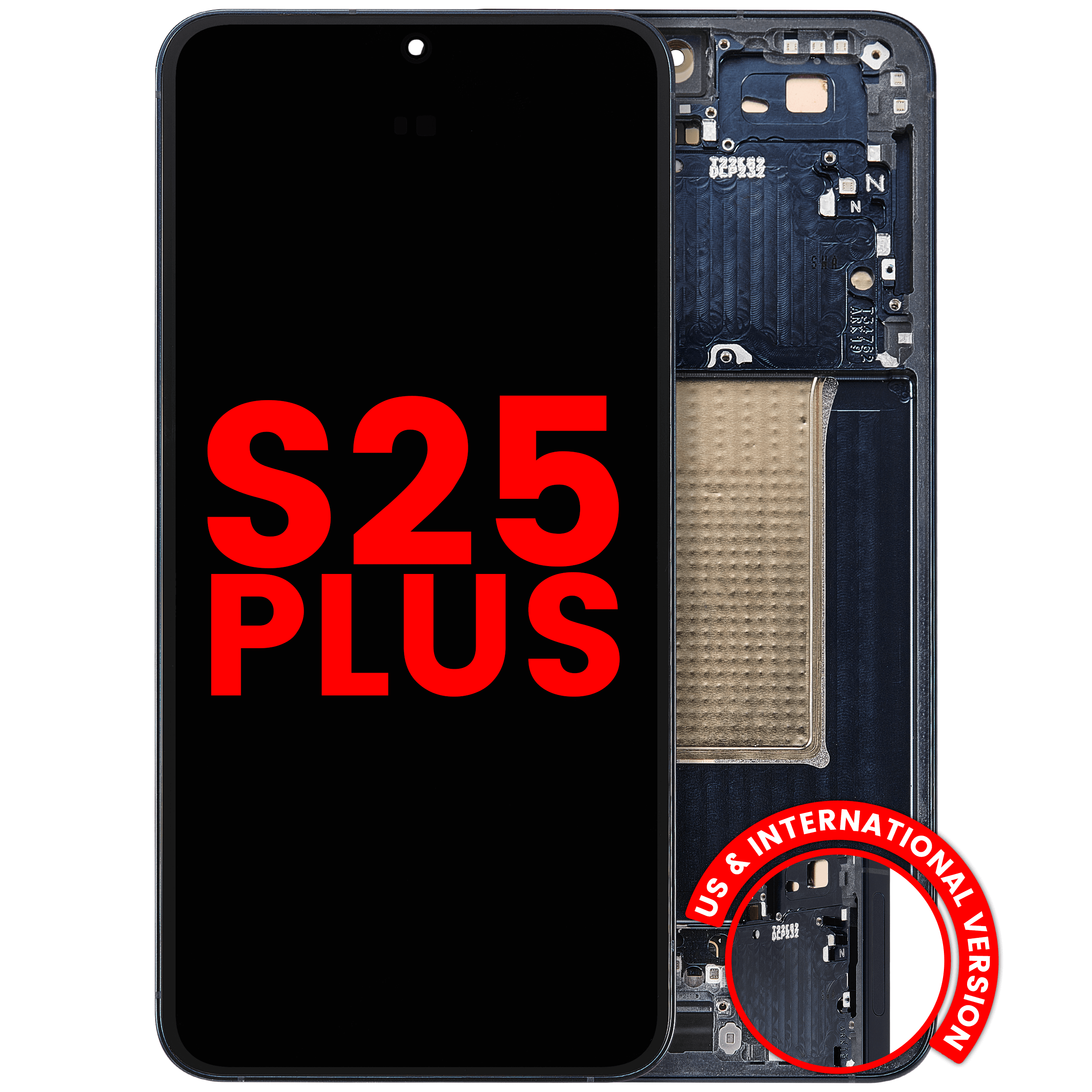 Display OLED completo con Frame per Samsung Galaxy S25 Plus 5G (US e International Version) (Blu Nero)