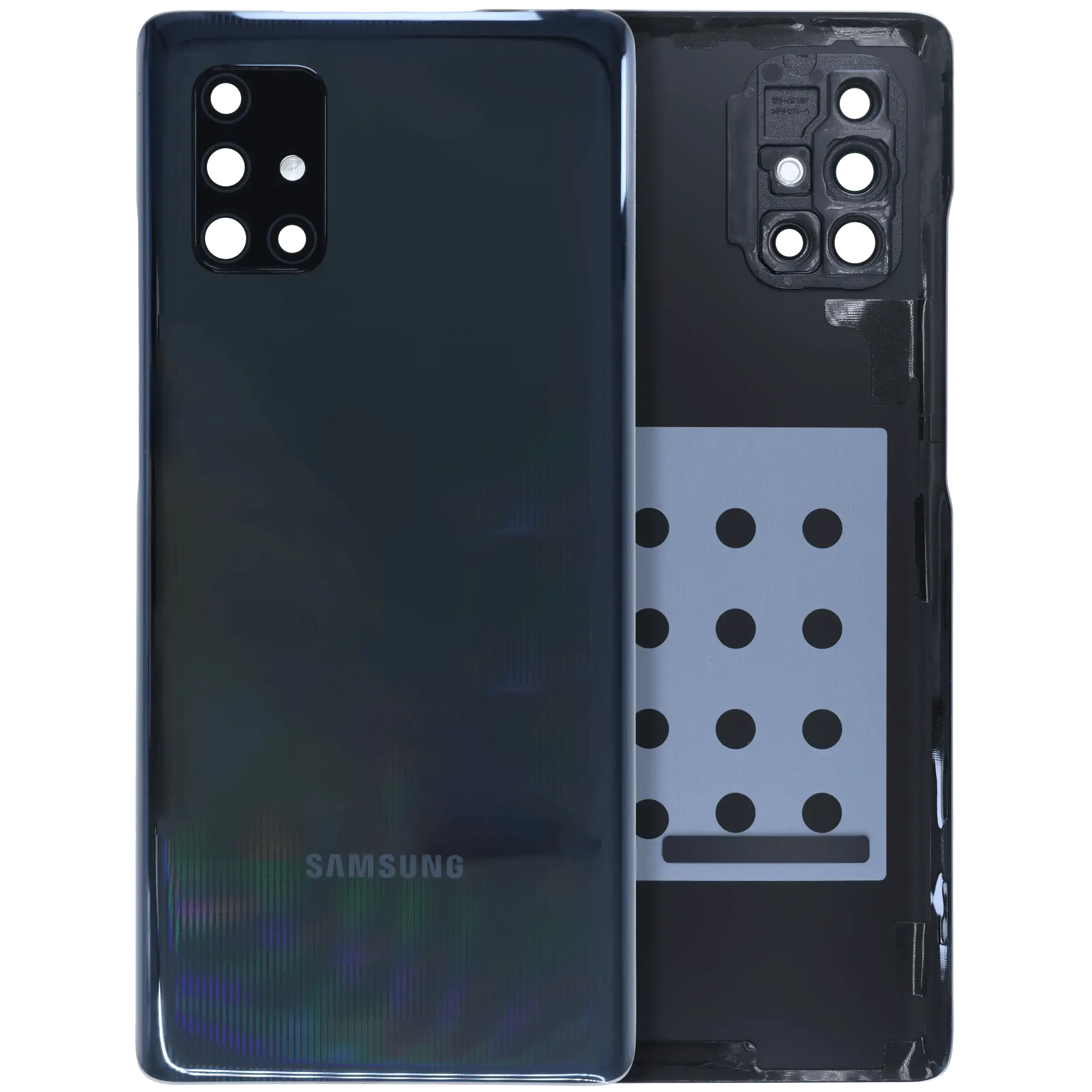 vetro cover posteriore con Vetro fotocamera Samsung Galaxy A71 5G (A716V / 2020) (Service Pack) (Prism Cube Nero)