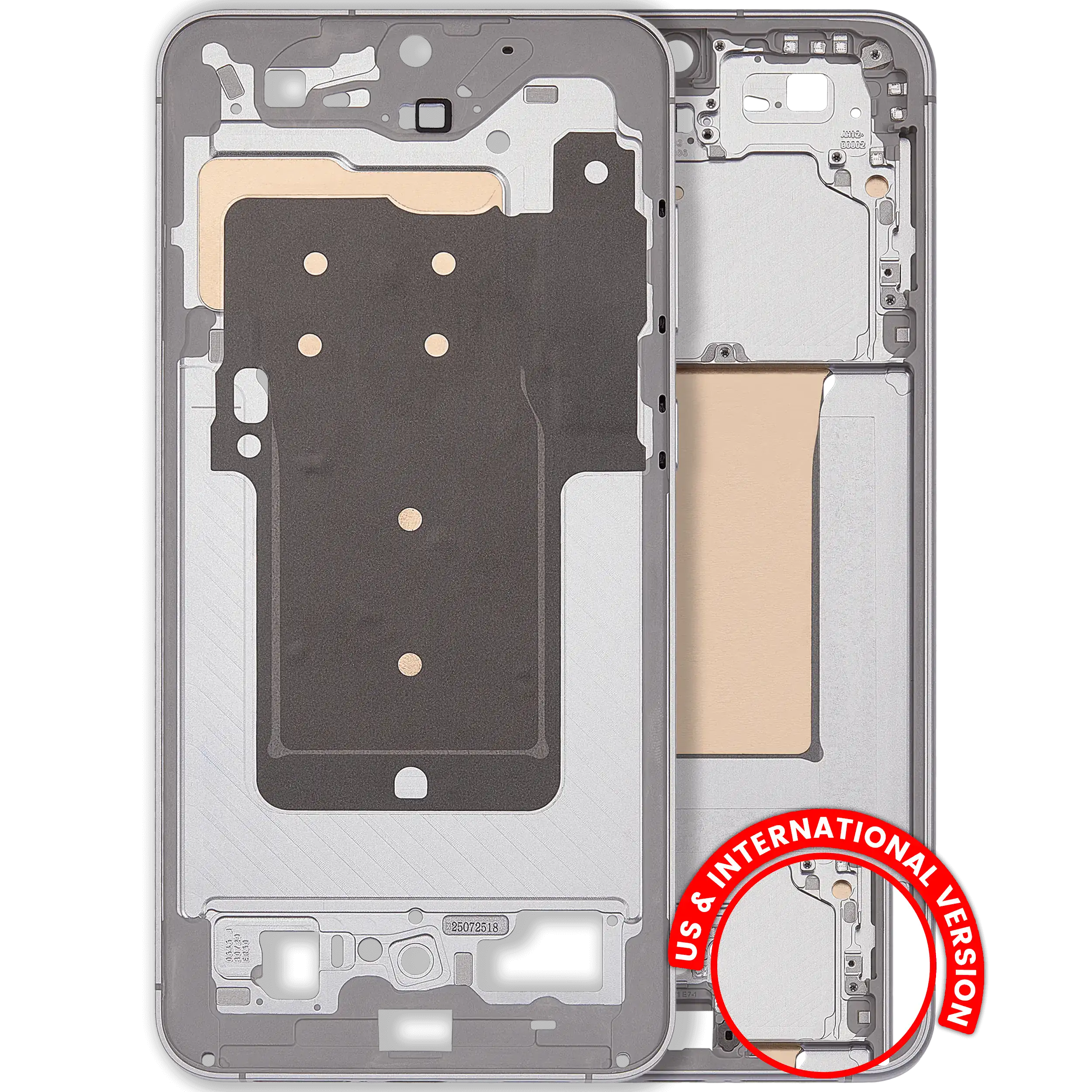 Frame centrale compatibile per Samsung Galaxy S25 FE 5G (US e International Version) (Icyblue / Bianco)