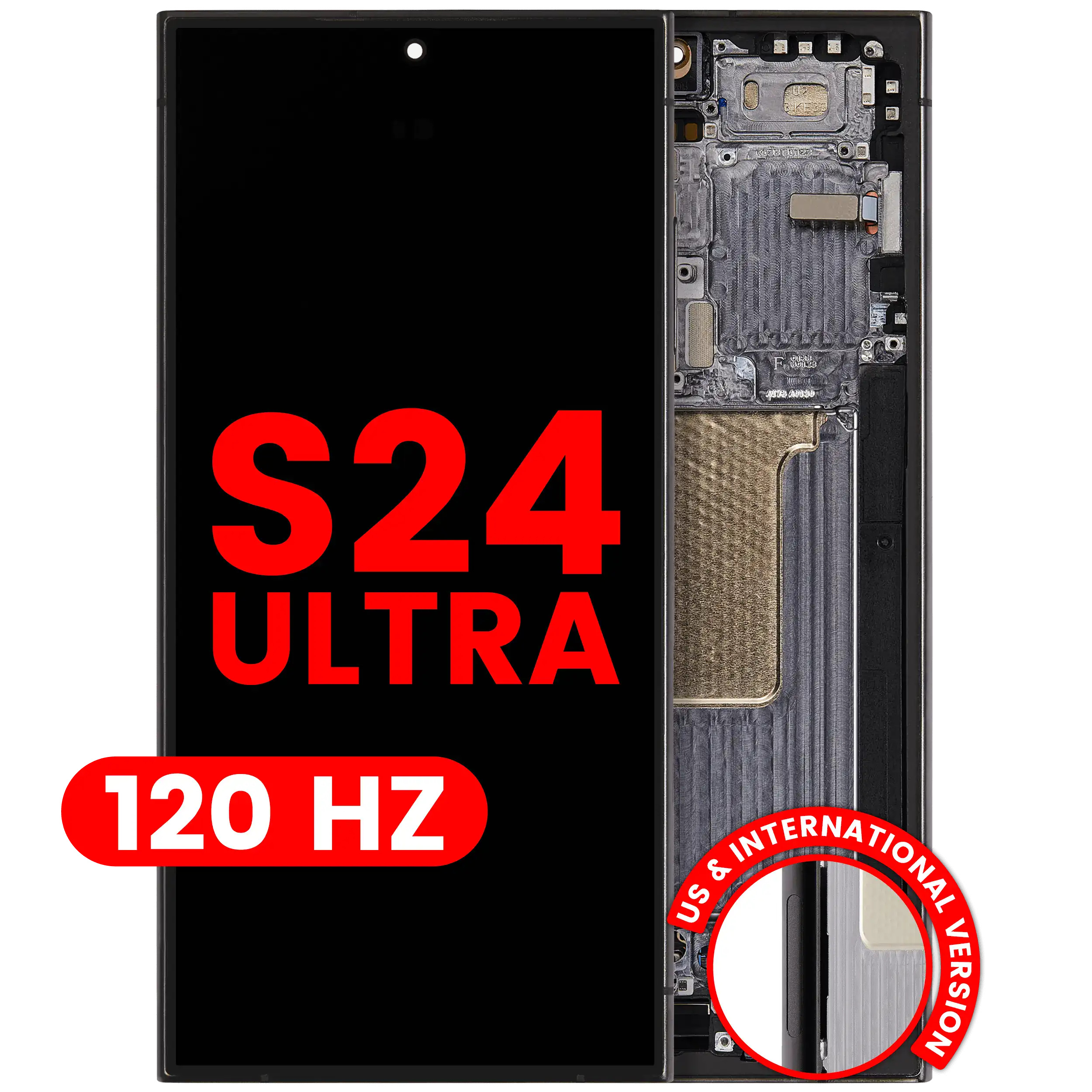 Display OLED completo con Frame per Samsung Galaxy S24 Ultra (US e International Version) (120Hz) (Titanio Nero)