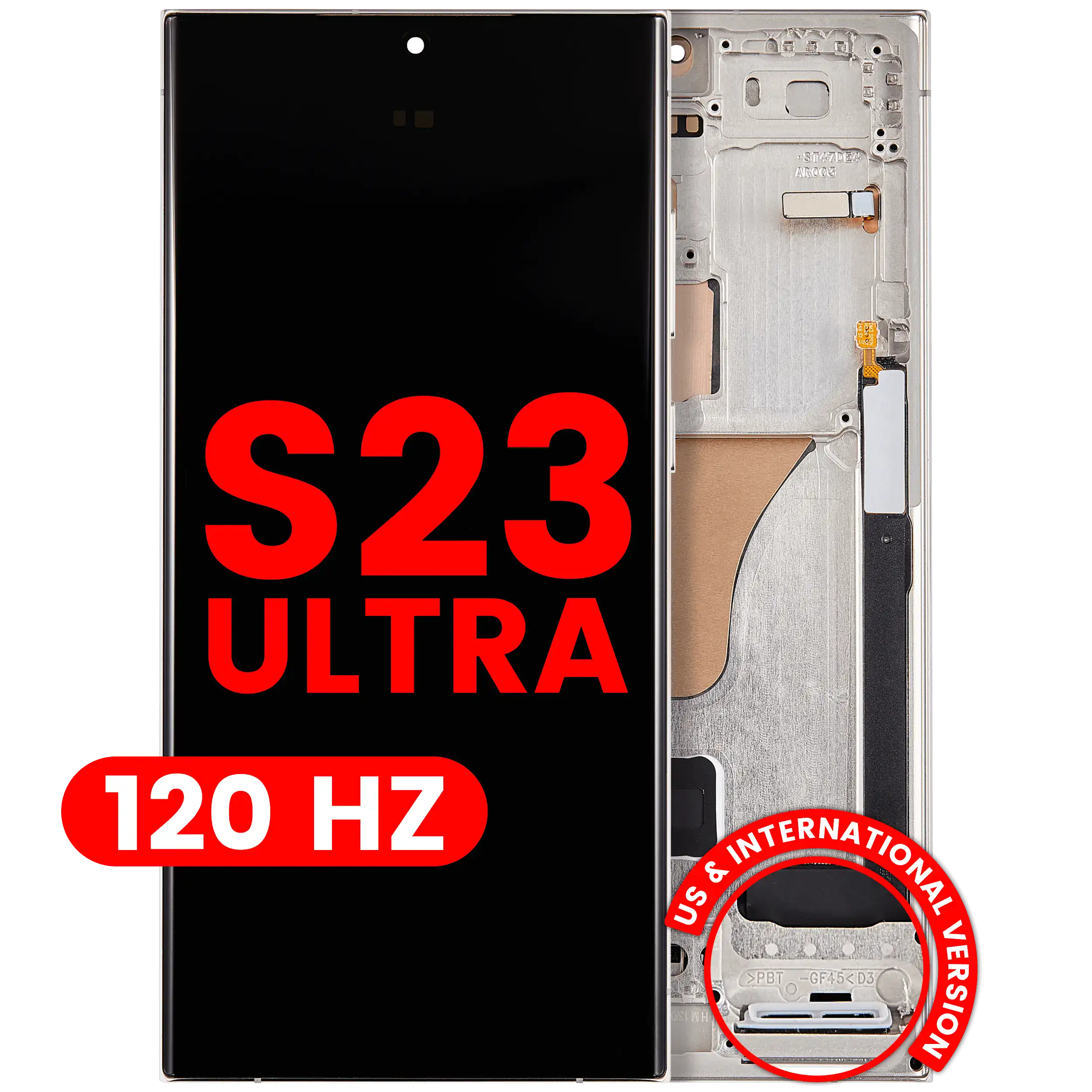 Display OLED completo con Frame per Samsung Galaxy S23 Ultra (US e International) (120Hz) (Cream)