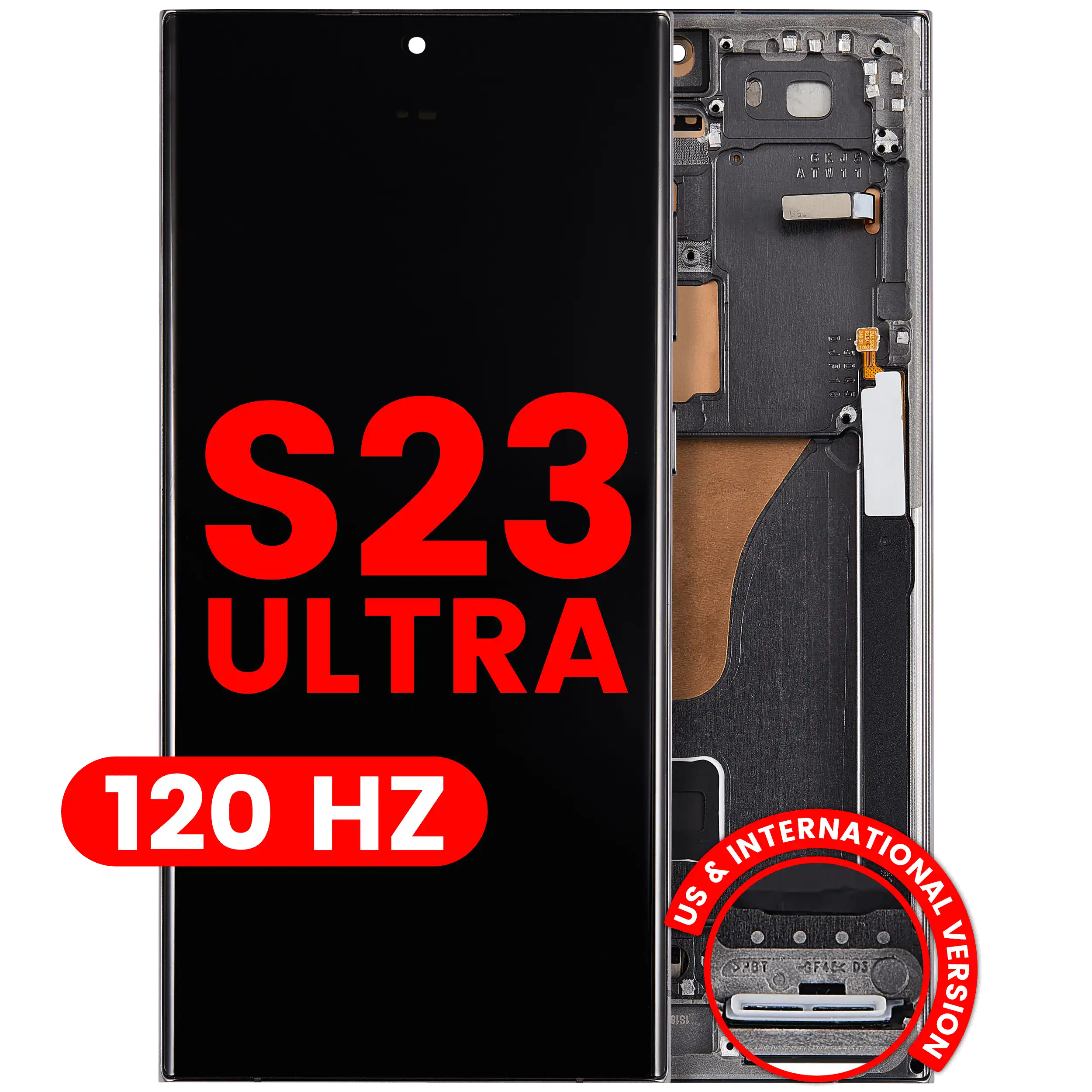 Display OLED completo con Frame per Samsung Galaxy S23 Ultra (US e International) (120Hz) (Verde)