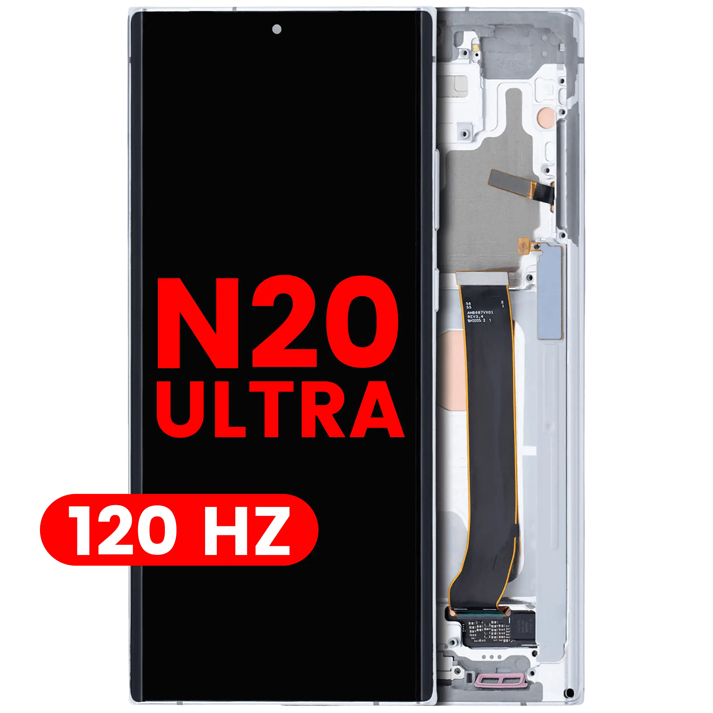 Display OLED completo con Frame per Samsung Galaxy Note 20 Ultra 5G (120Hz) (Mystic Bianco)