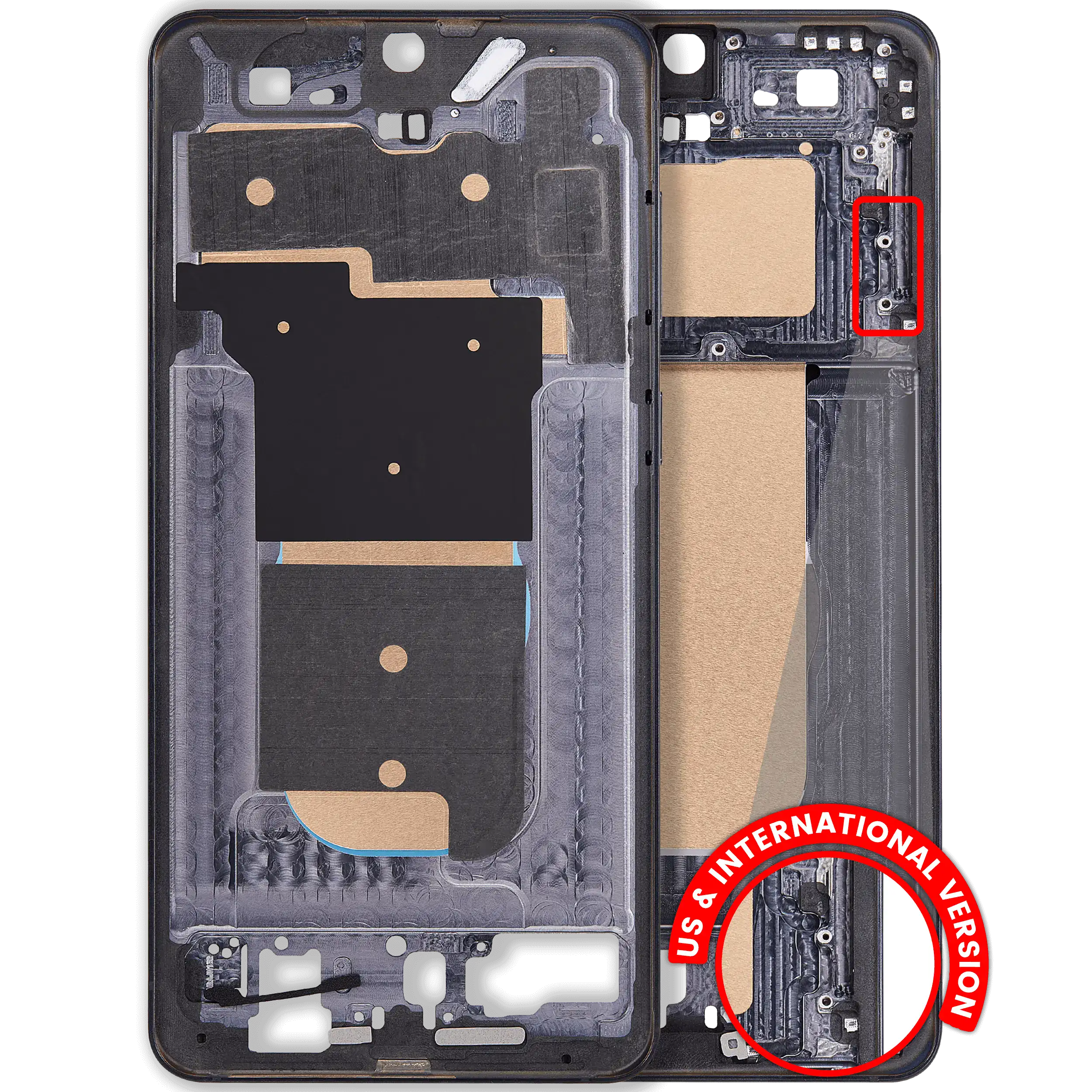 Frame centrale compatibile per Samsung Galaxy S25 Edge 5G (US e International Version) (Titanio Jetblack)