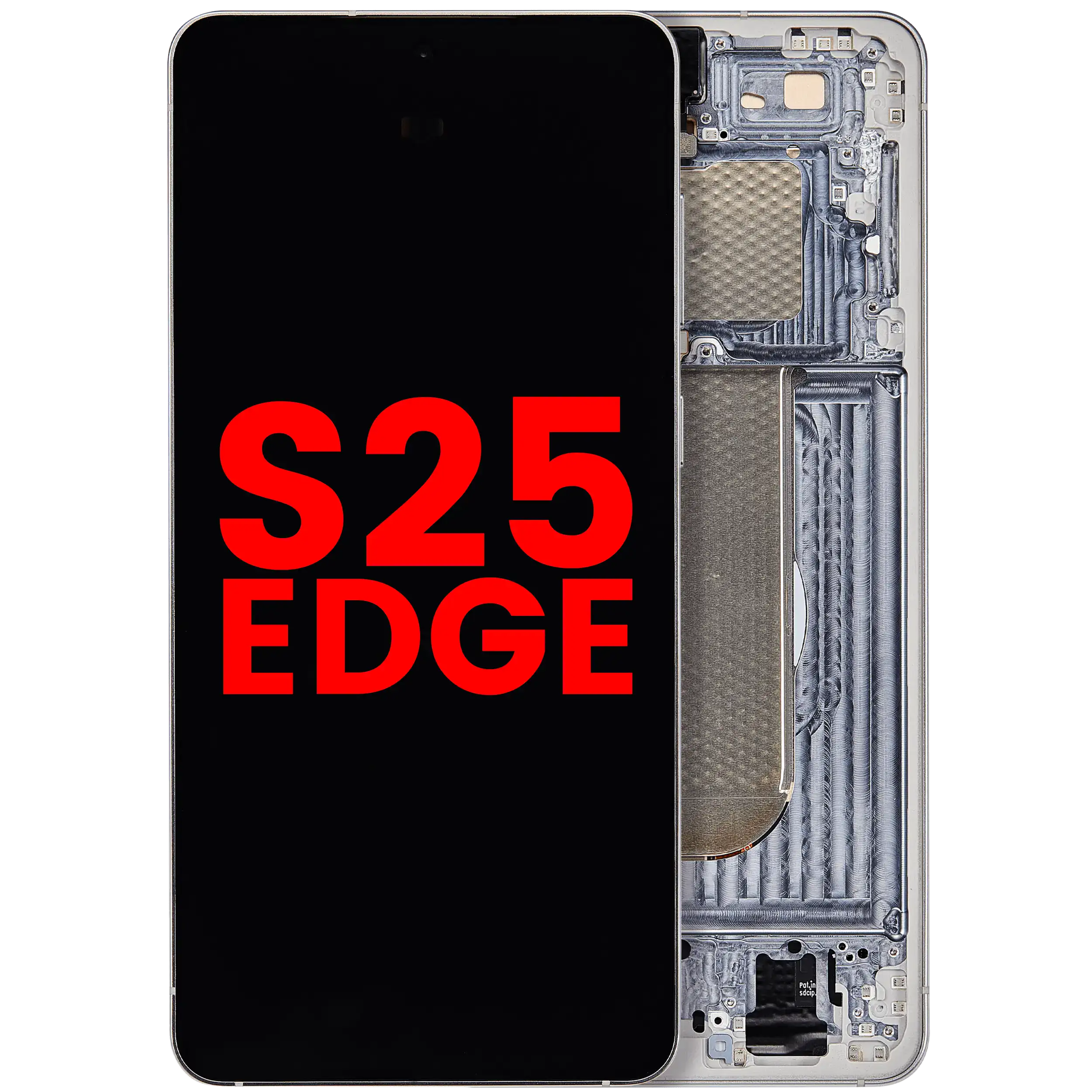 Display OLED completo con Frame per Samsung Galaxy S25 Edge (US e International Version) (Titanio Argento)