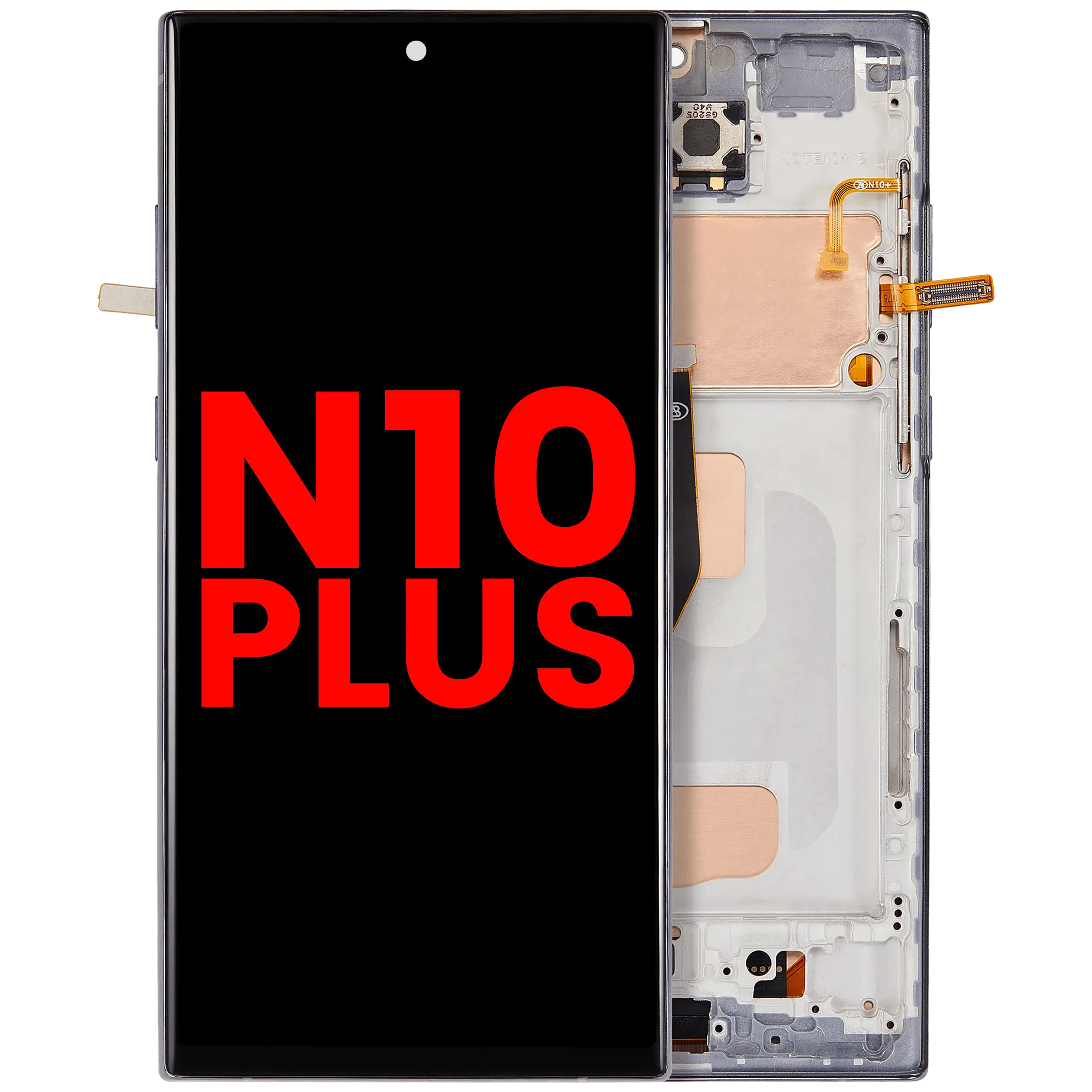 Display LCD completo con Frame (senza Fingerprint Sensore) per Samsung Galaxy Note 10 Plus (Aura Nero)