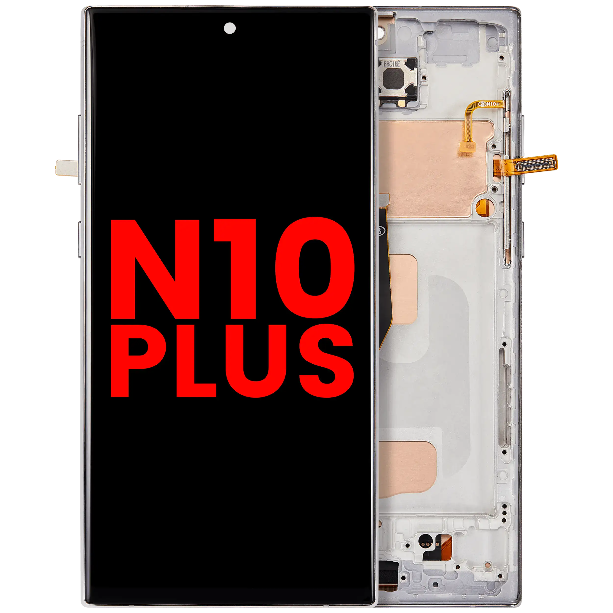 Display LCD completo con Frame (senza Fingerprint Sensore) per Samsung Galaxy Note 10 Plus (Aura Bianco)
